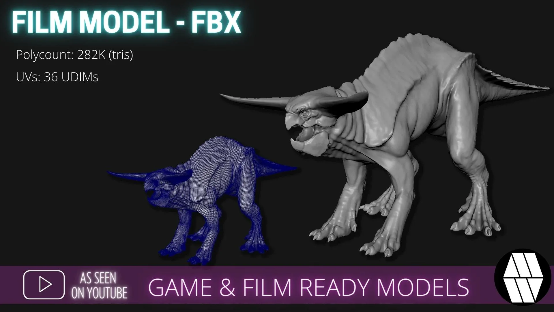 Game & Film Ready: Alien Dino Low Poly FBX Models