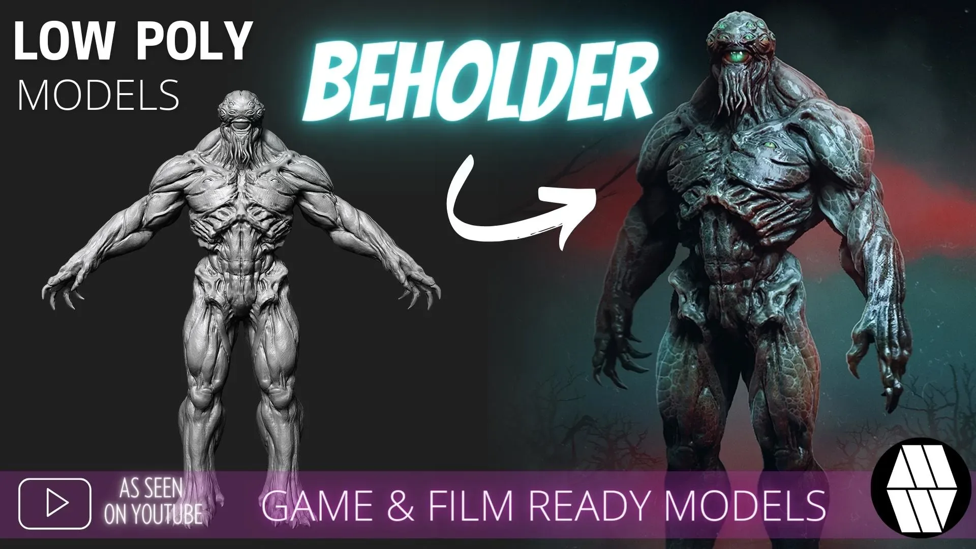 Game & Film Ready: Beholder Low Poly FBX Models