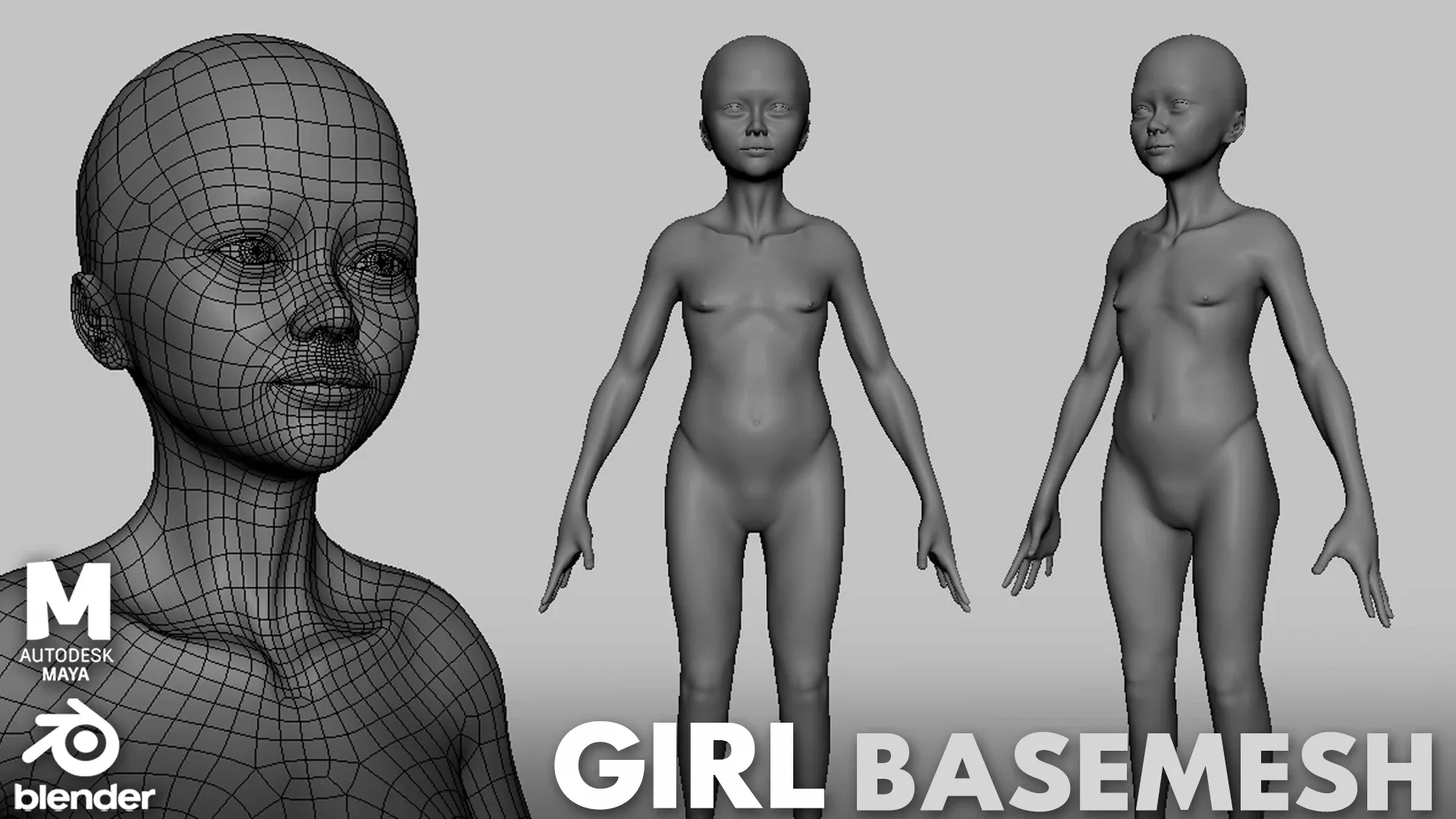 13 Human BaseMesh Collection - Topology + UV