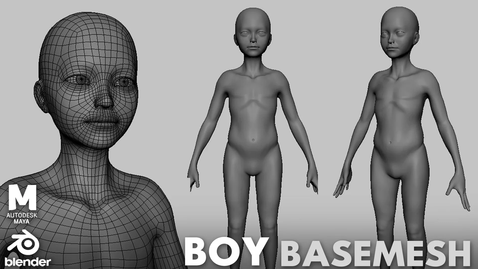 13 Human BaseMesh Collection - Topology + UV