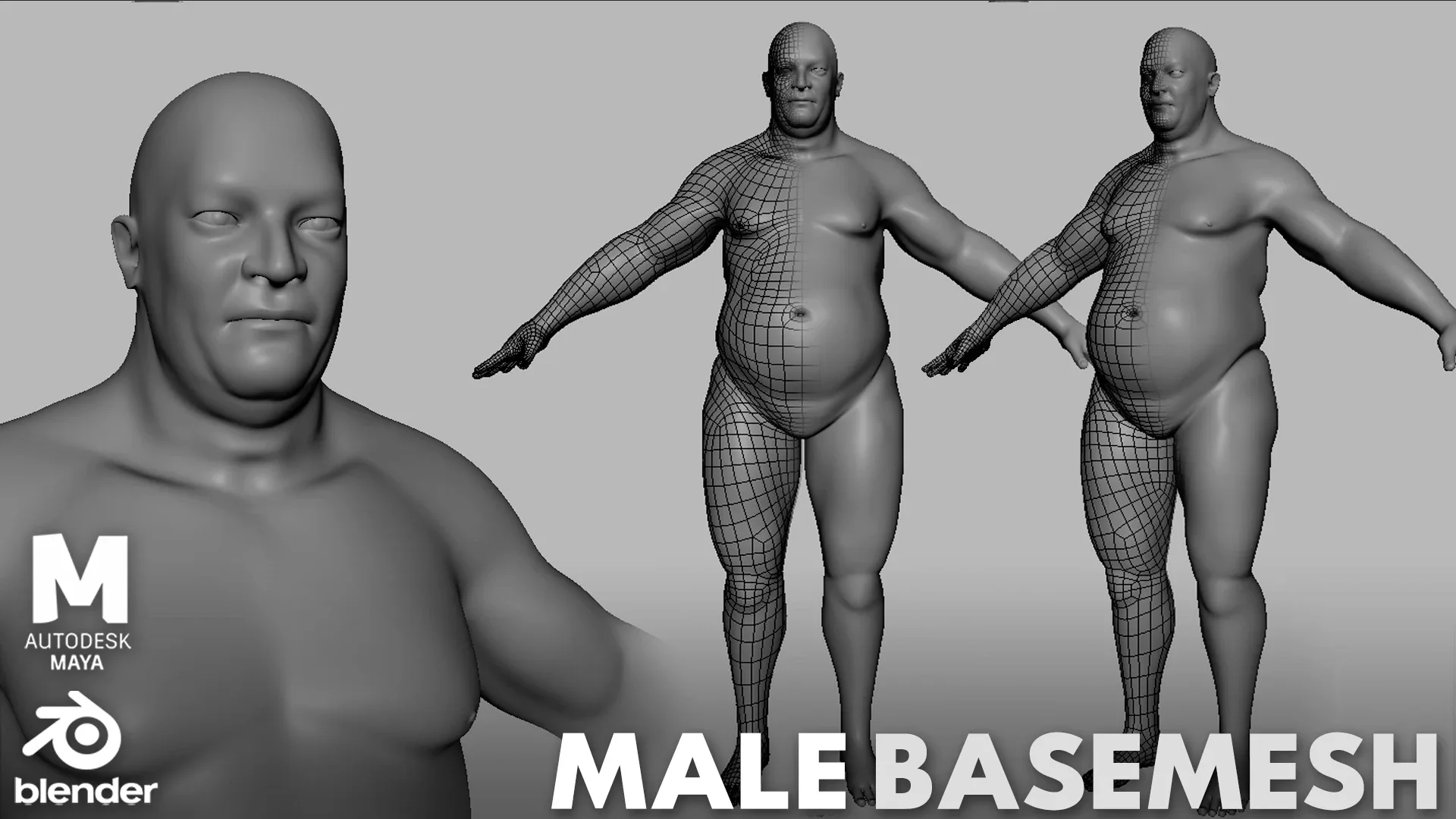 13 Human BaseMesh Collection - Topology + UV