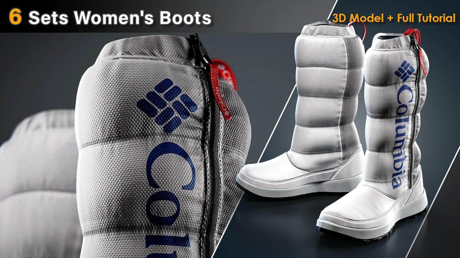 6 Women's Boots / 3D Model + Tutorial