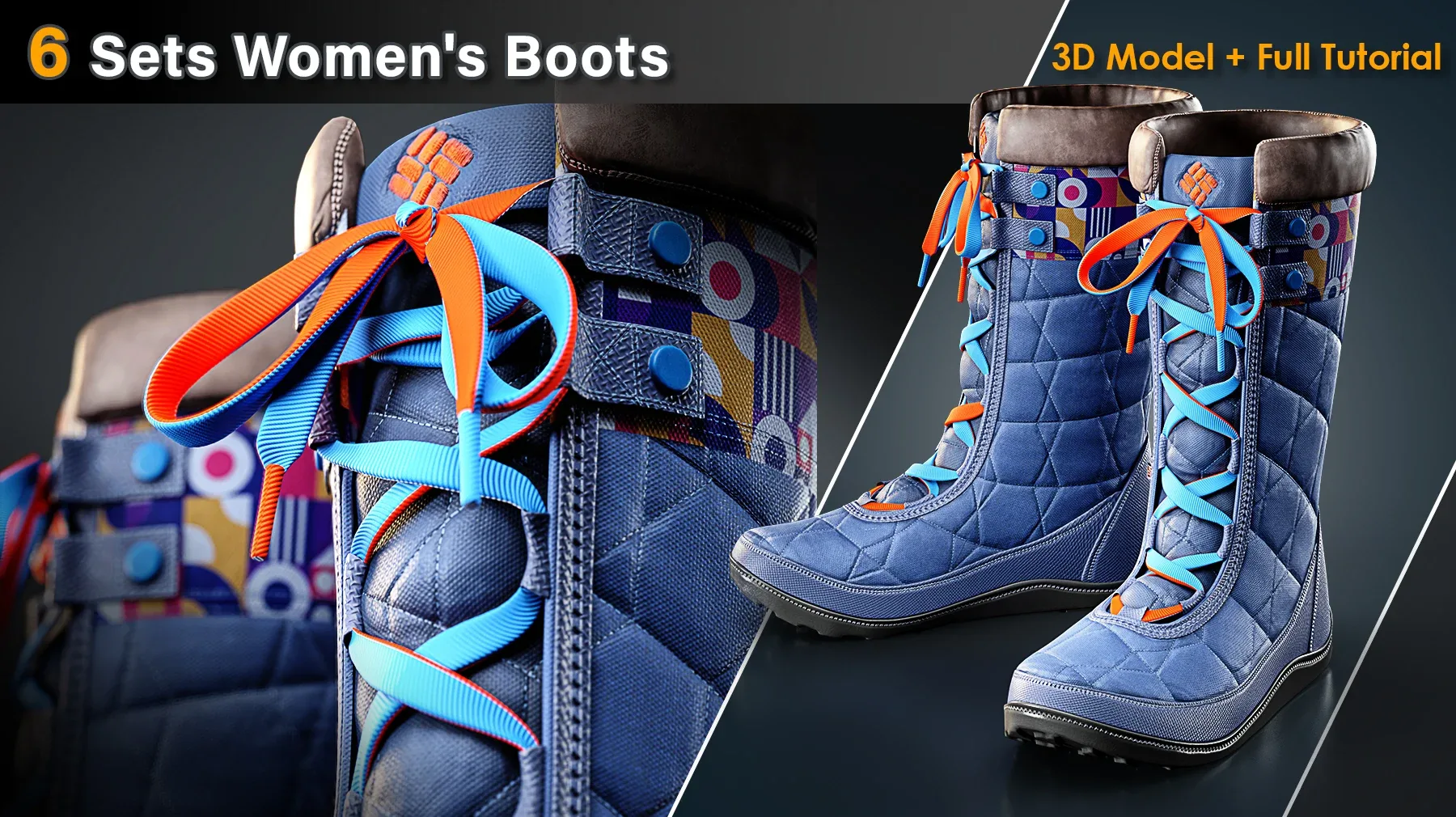 6 Women's Boots / 3D Model + Tutorial