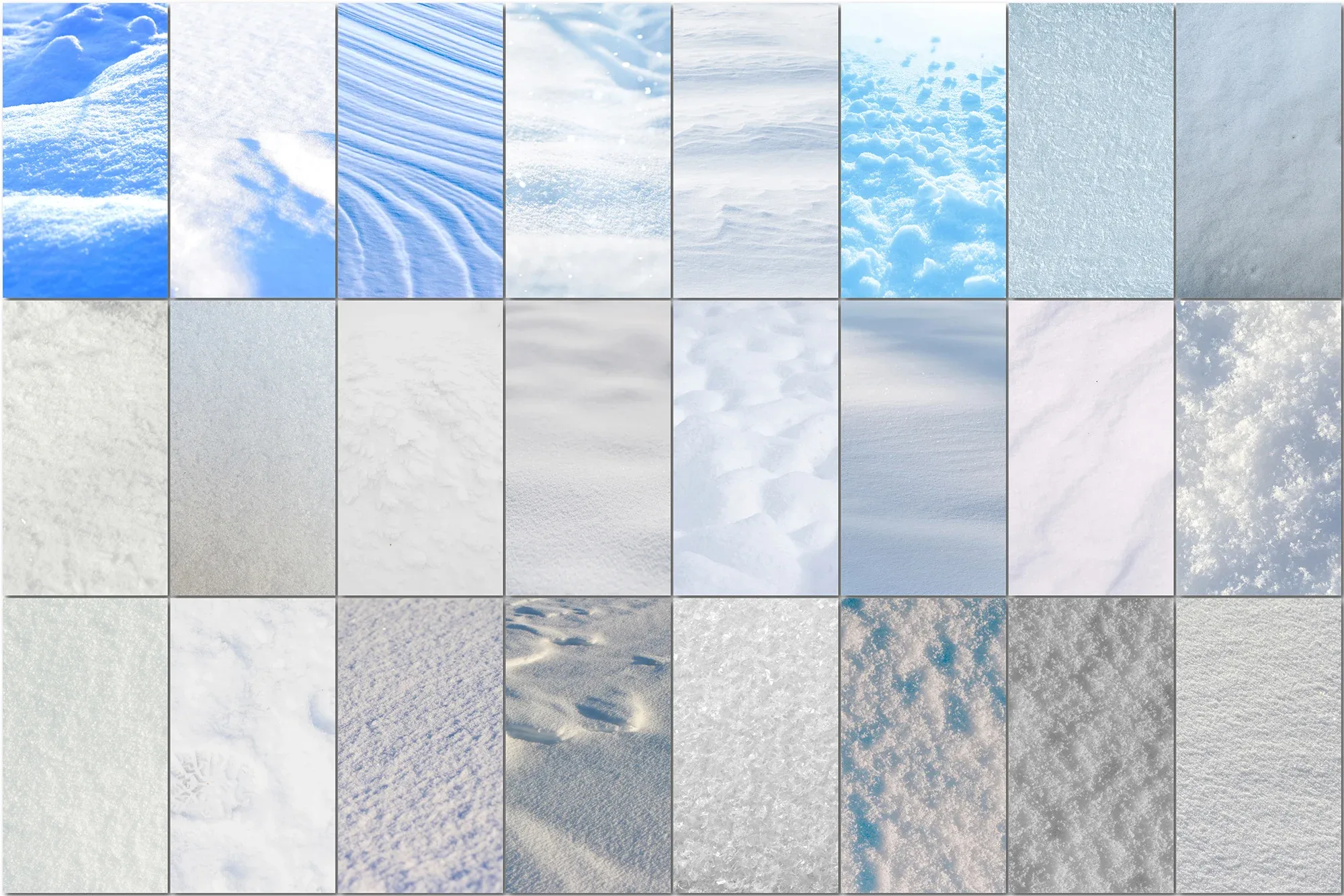 50 Snow Textures, Realistic snow, Winter texture, Natural frozen backgrounds, Fluffy white snow, Winter frost, Frozen surface, Blue light