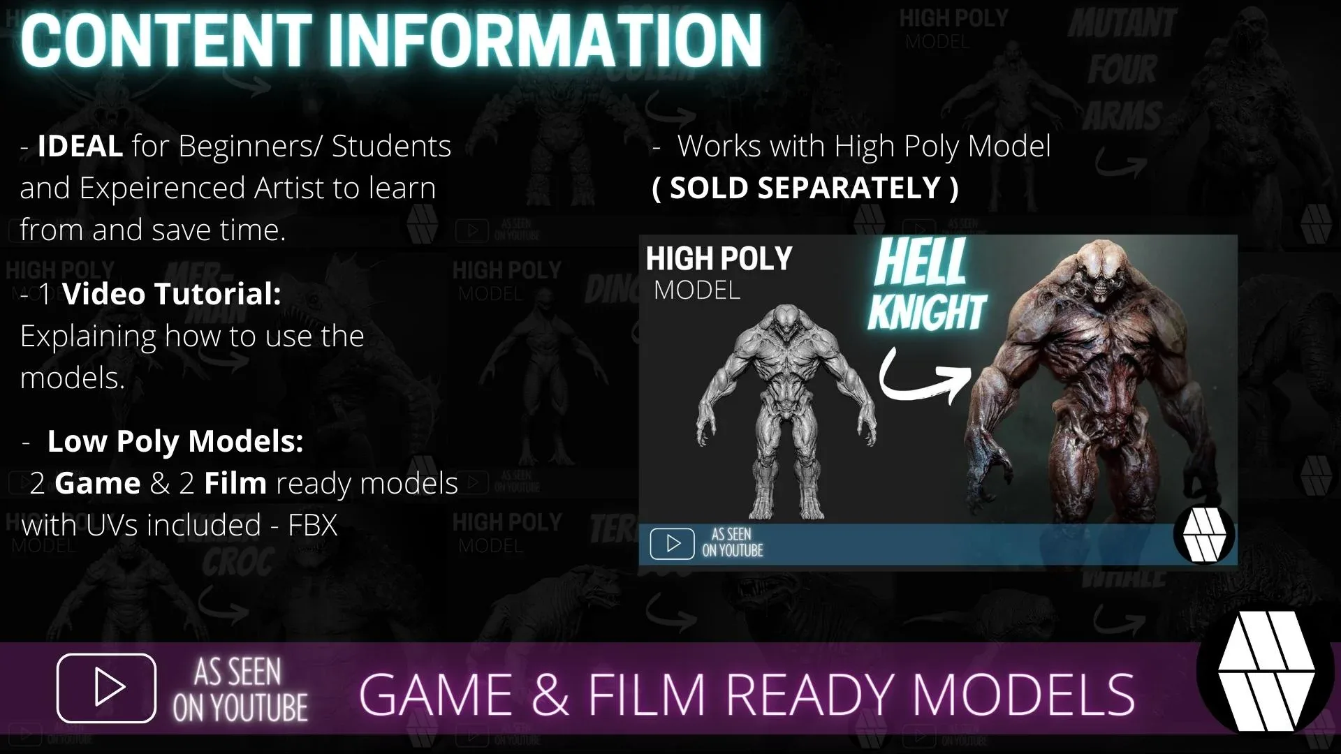 Game & Film Ready: Hell Knight Low Poly FBX Models