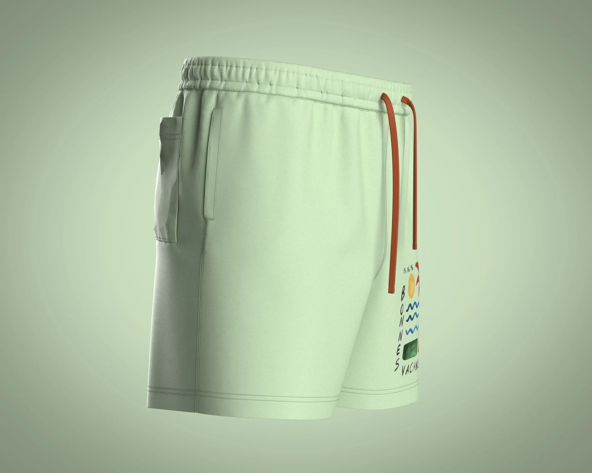 Mens Shorts Pant-Painterly Scenic | Marvelous / Clo3d / obj / fbx