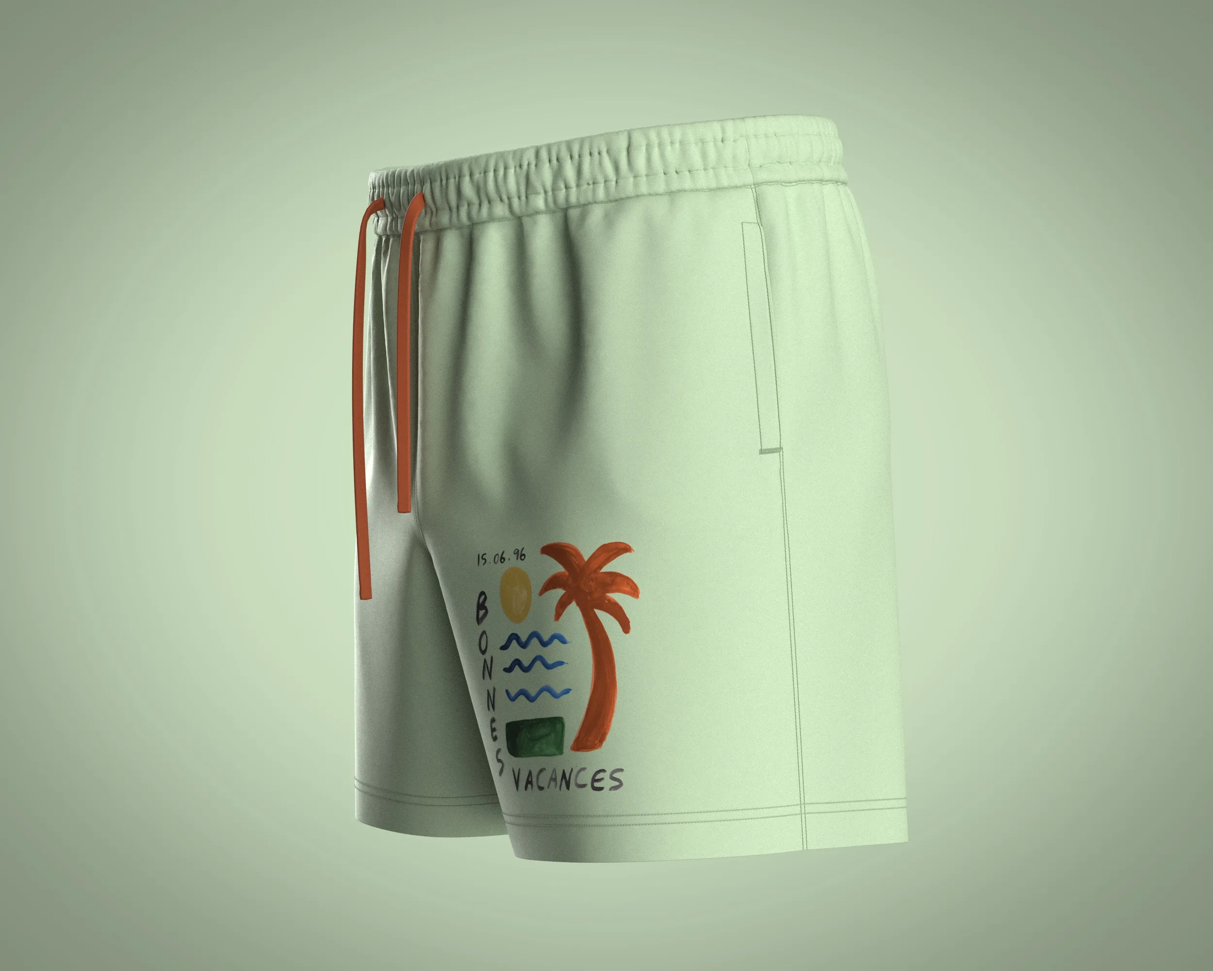 Mens Shorts Pant-Painterly Scenic | Marvelous / Clo3d / obj / fbx