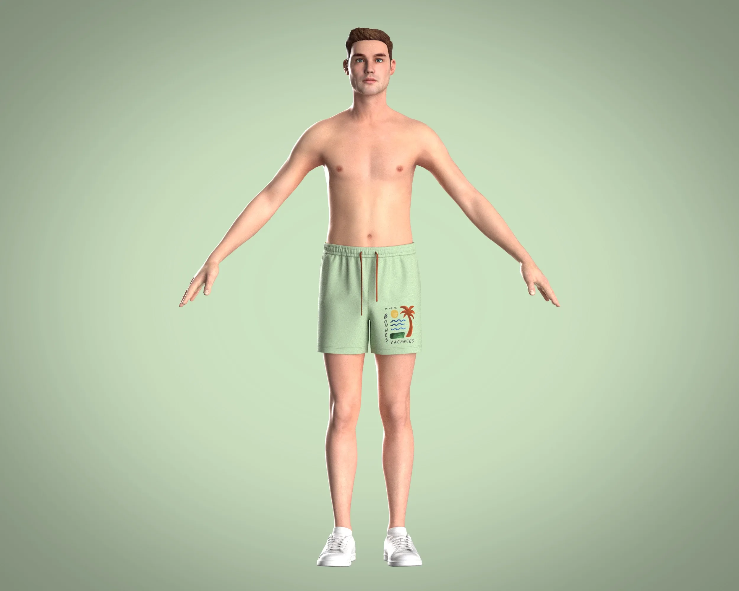 Mens Shorts Pant-Painterly Scenic | Marvelous / Clo3d / obj / fbx