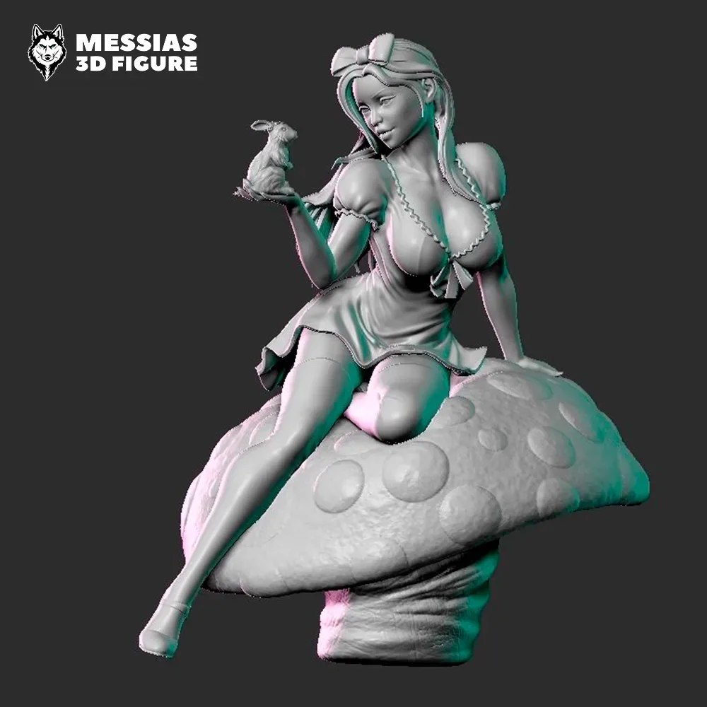 Alice with Rabbit Figure 3D Print Model