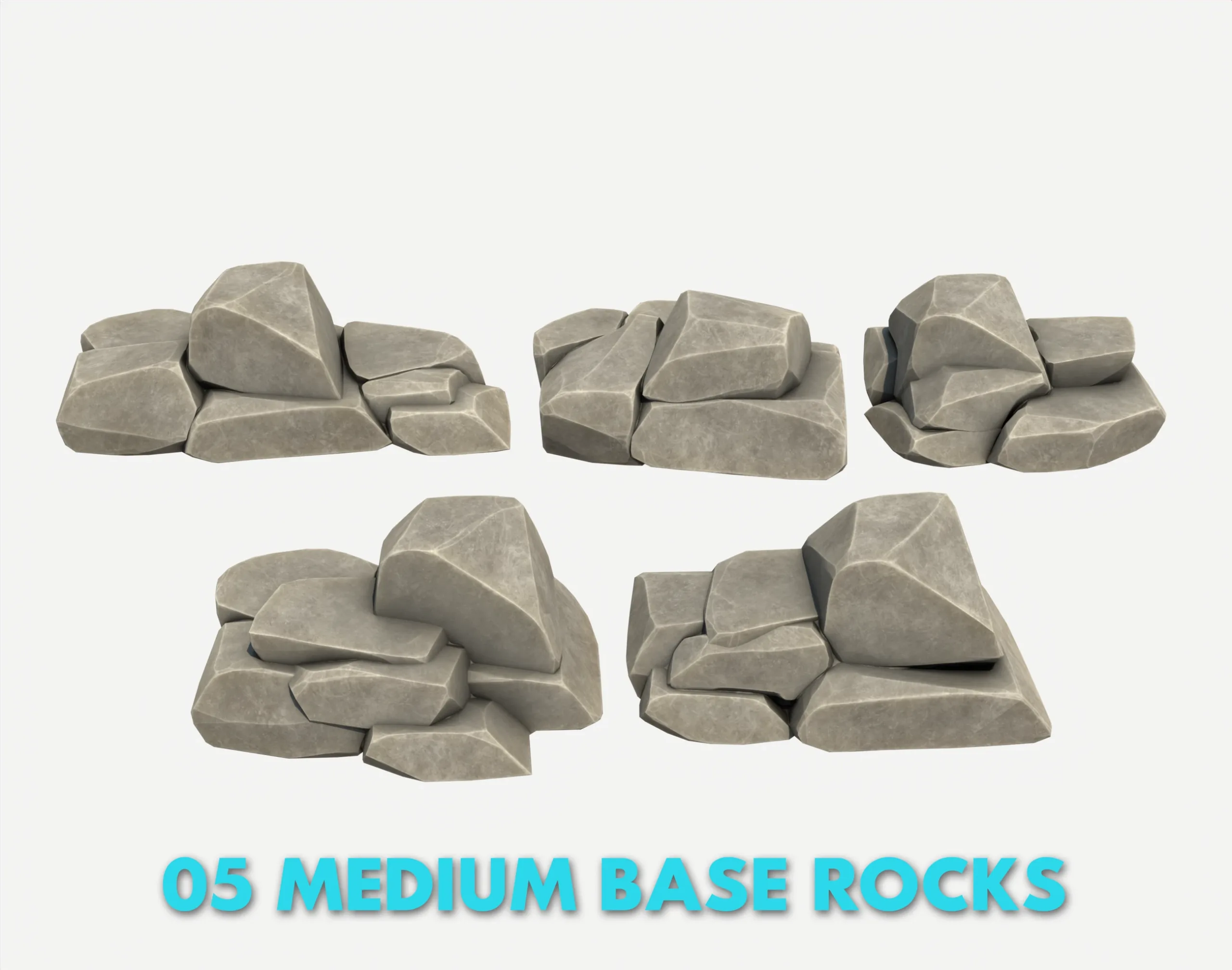 30 Stylized Block Rock - 3D Game Asset - 231030