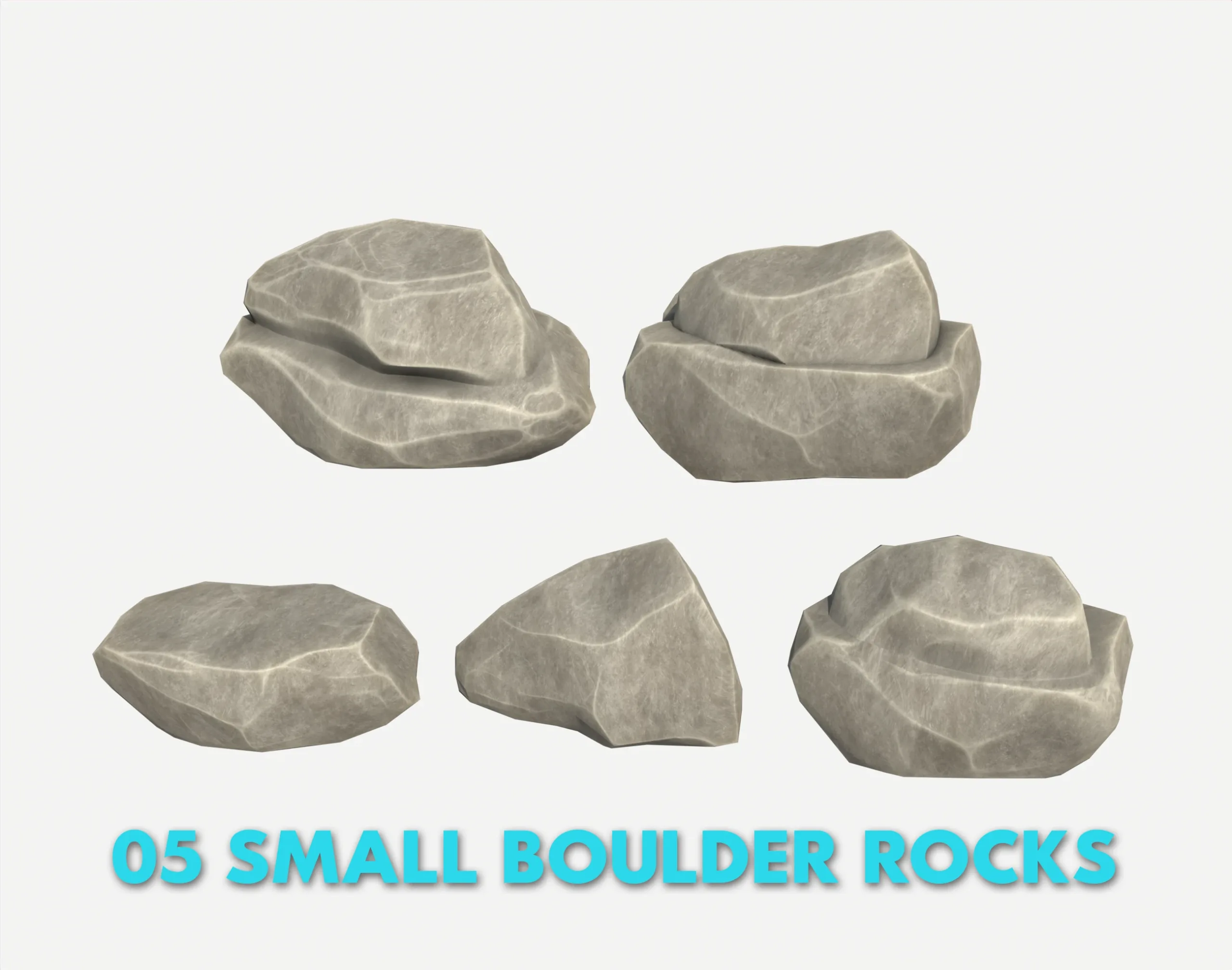 30 Stylized Block Rock - 3D Game Asset - 231030