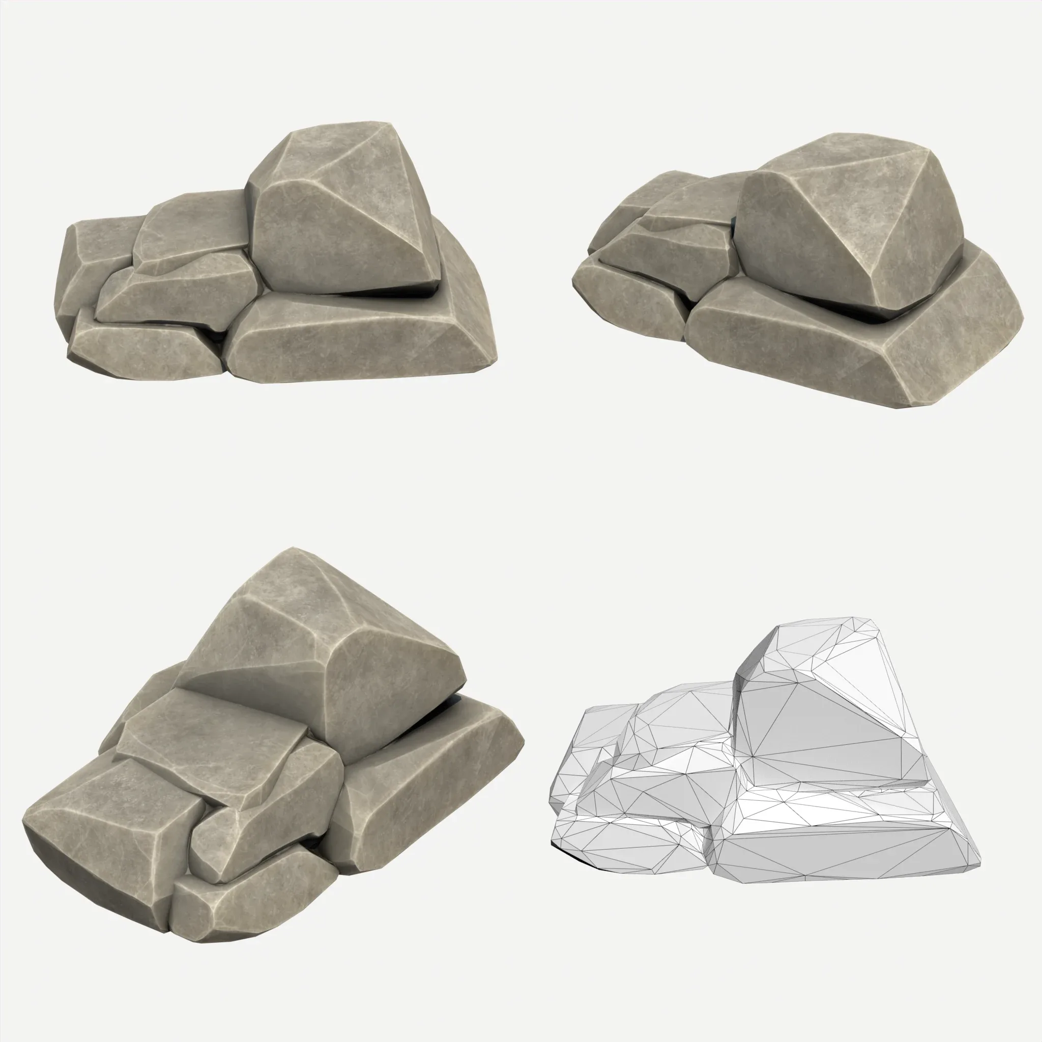 30 Stylized Block Rock - 3D Game Asset - 231030