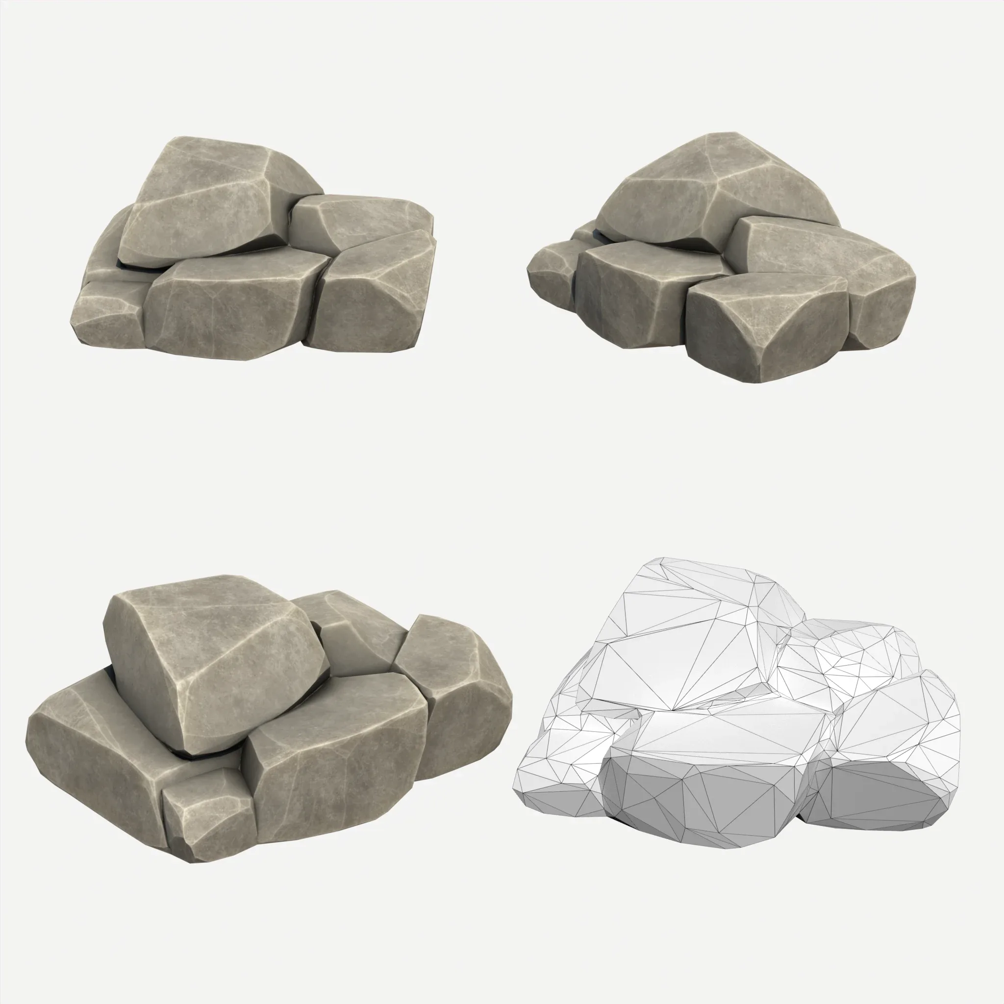 30 Stylized Block Rock - 3D Game Asset - 231030