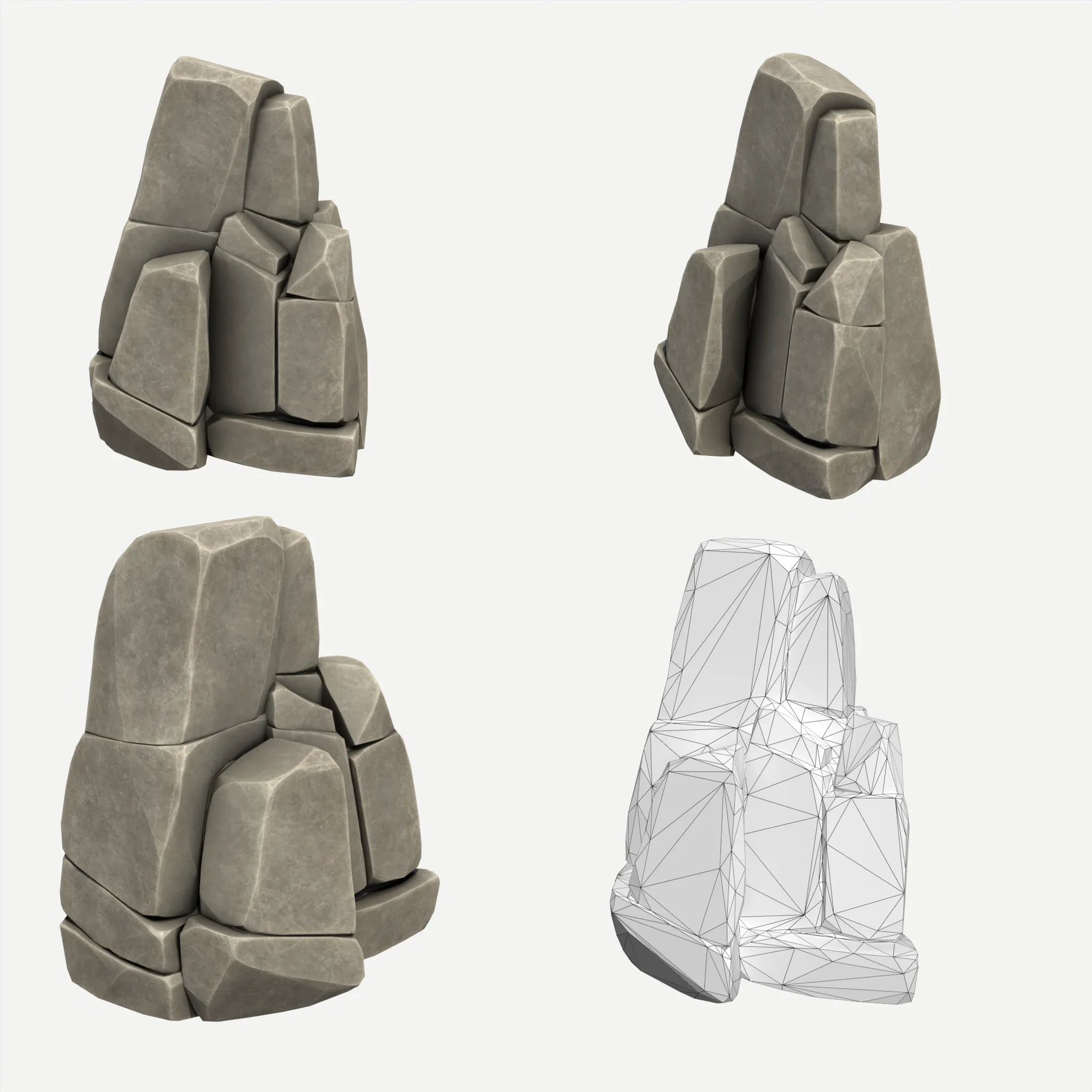 30 Stylized Block Rock - 3D Game Asset - 231030