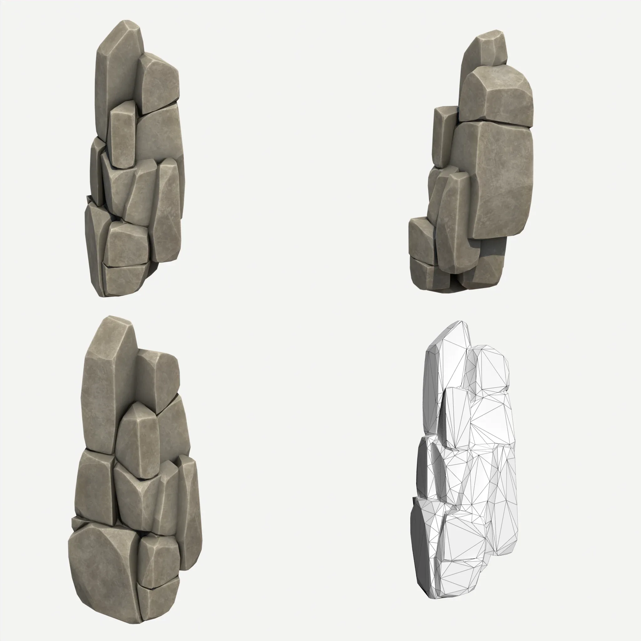 30 Stylized Block Rock - 3D Game Asset - 231030