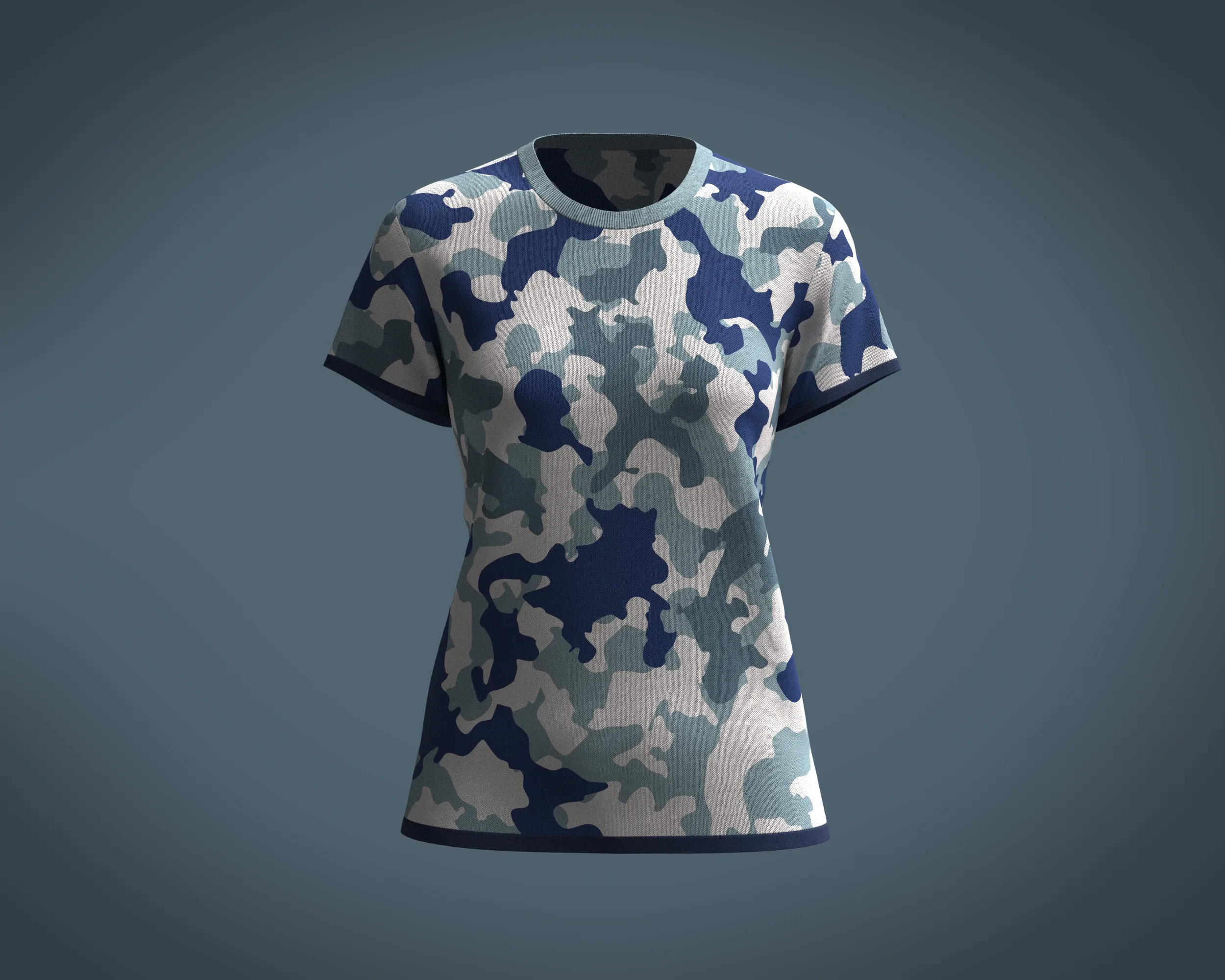 Ladies Camo T-Shirt | Marvelous / Clo3d / obj / fbx