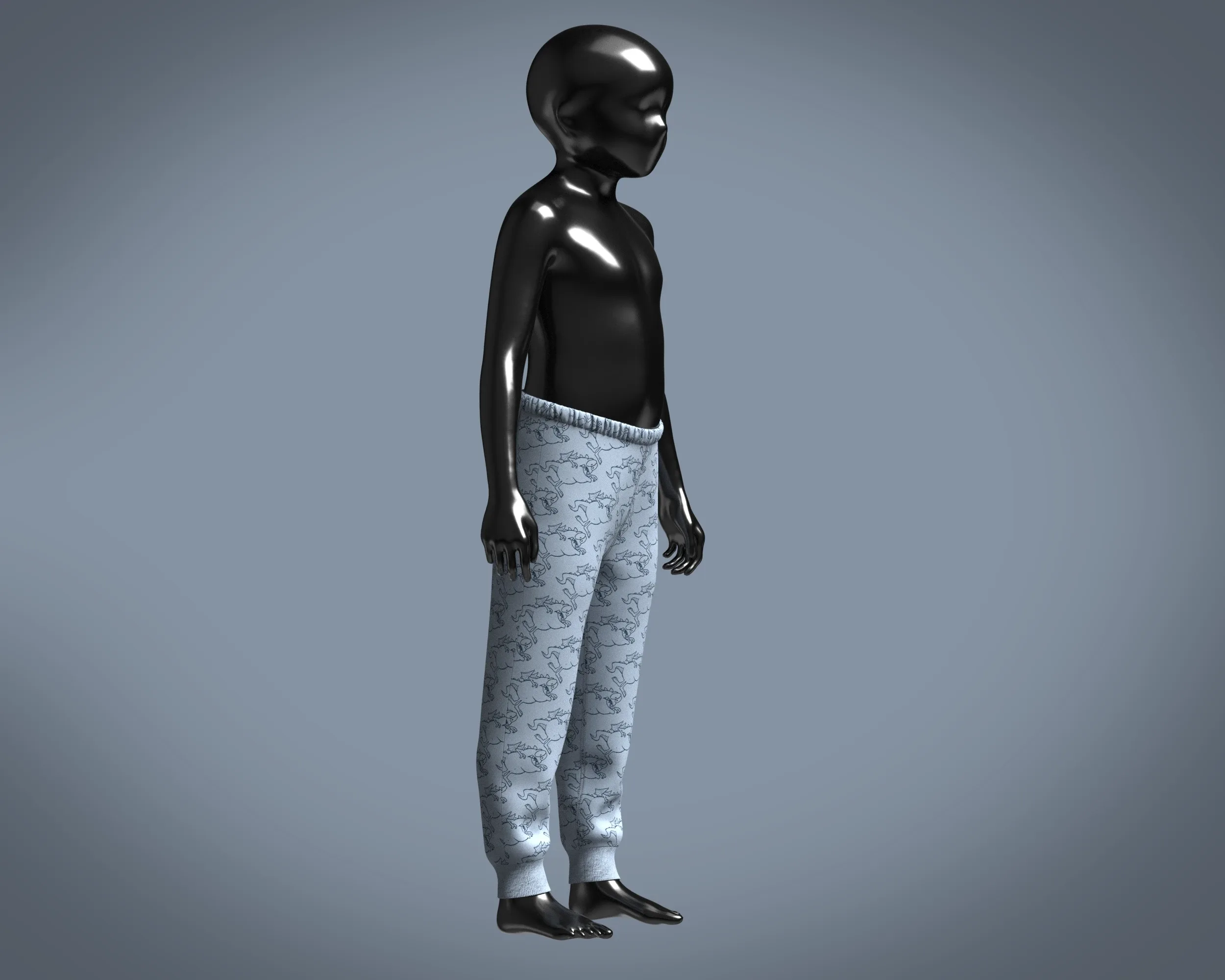 Kids-Printed Jogger | Marvelous / Clo3d / obj / fbx