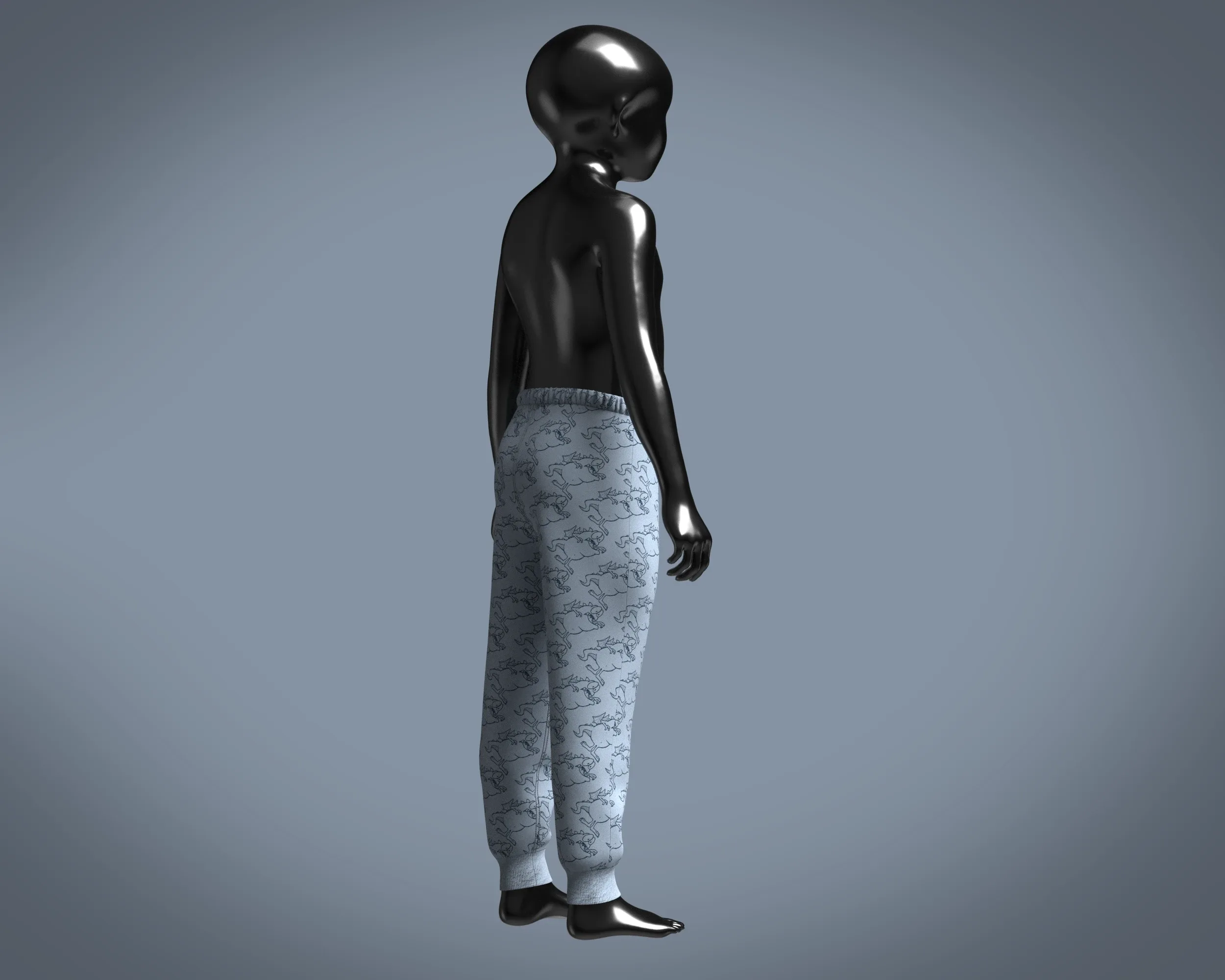 Kids-Printed Jogger | Marvelous / Clo3d / obj / fbx