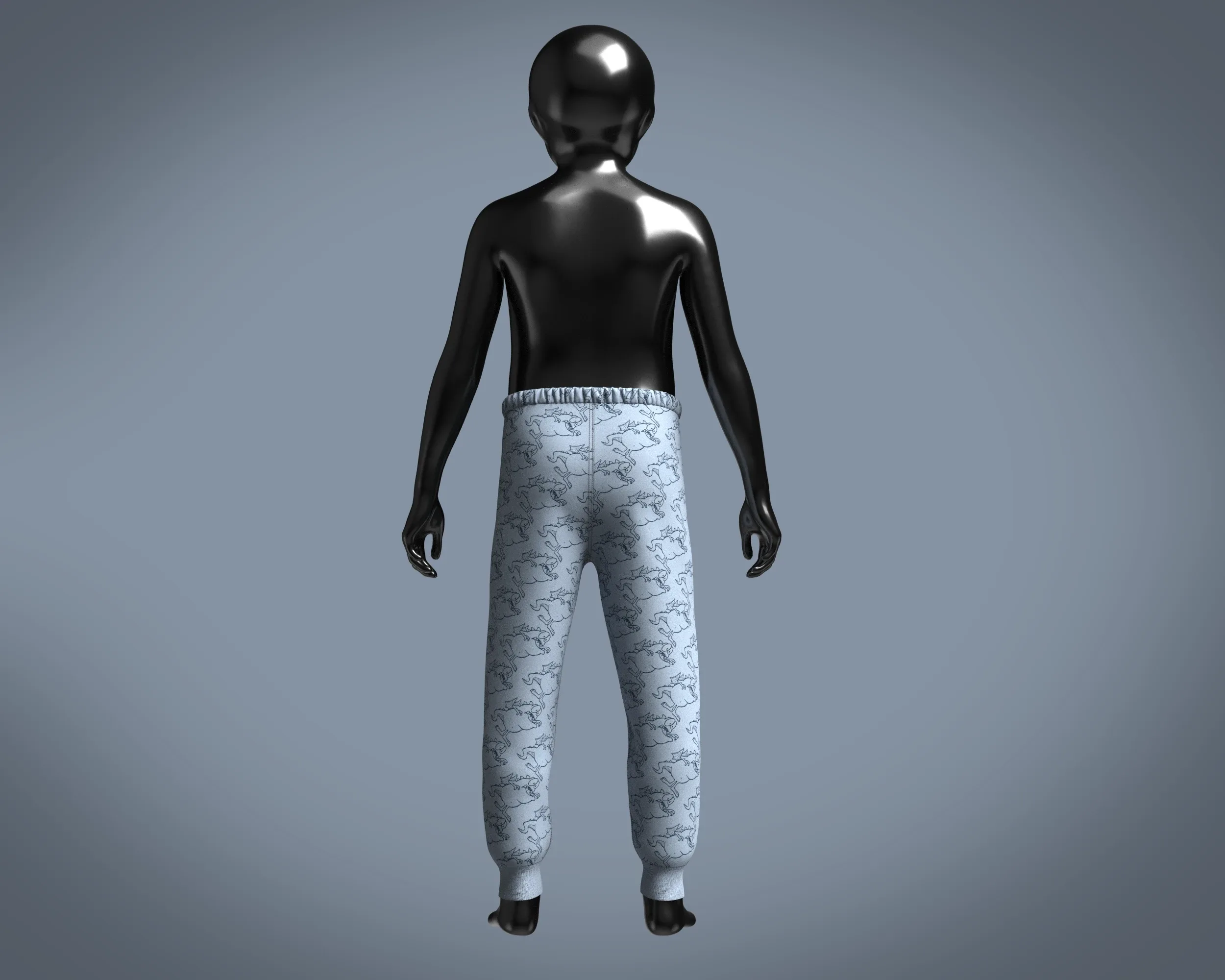 Kids-Printed Jogger | Marvelous / Clo3d / obj / fbx