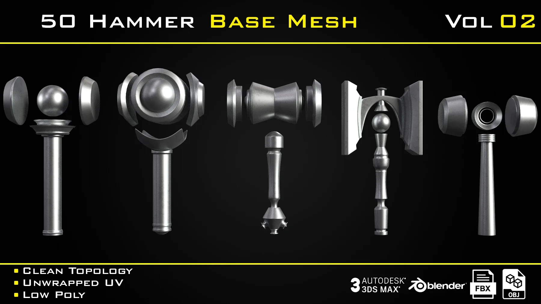 50 Hammer BASE MESH - VOL 02 Game Ready