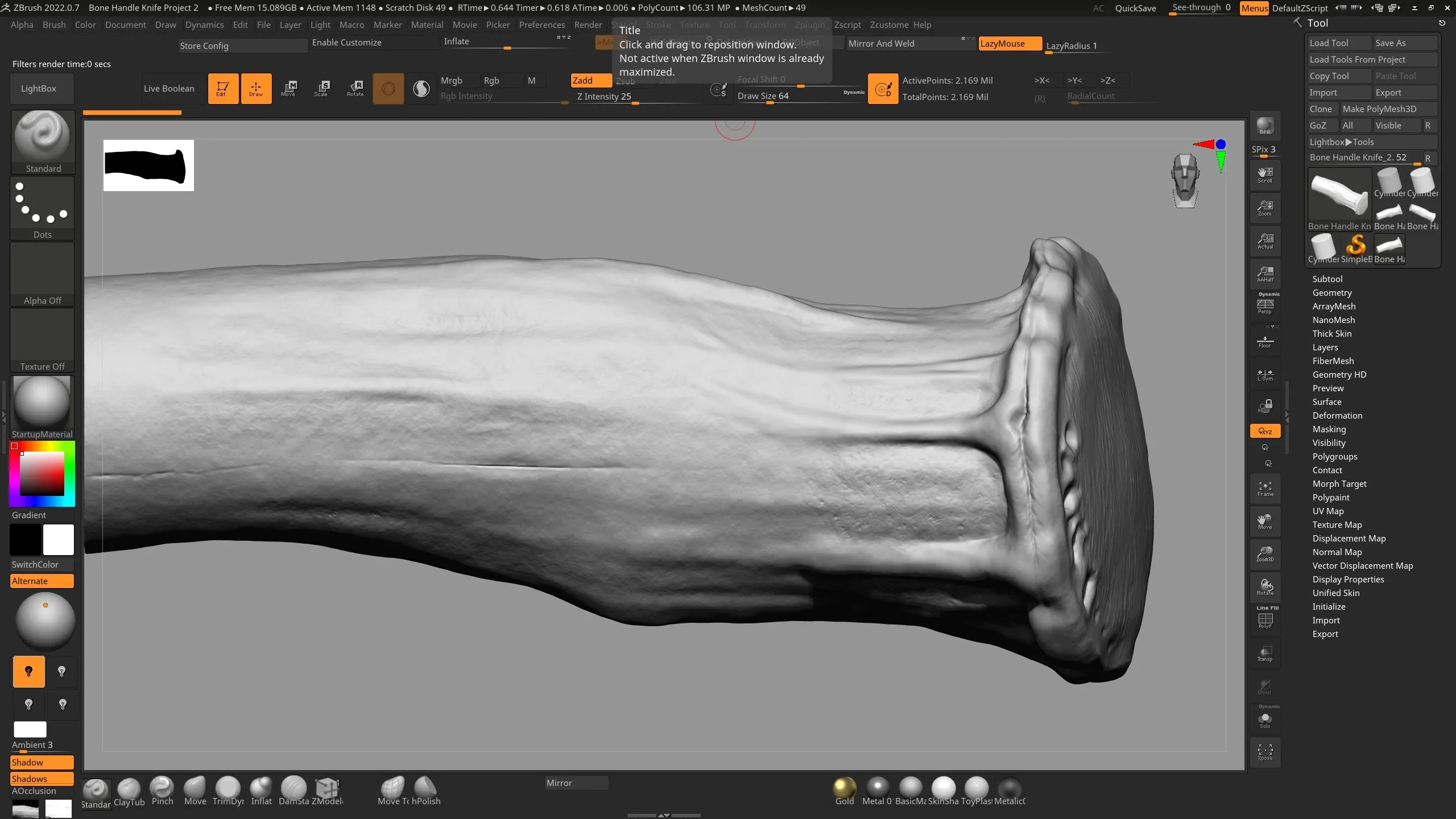 Creating Low Poly Game Ready Deer Horn Knife in Zbrush,Blender and Substance3D Painter