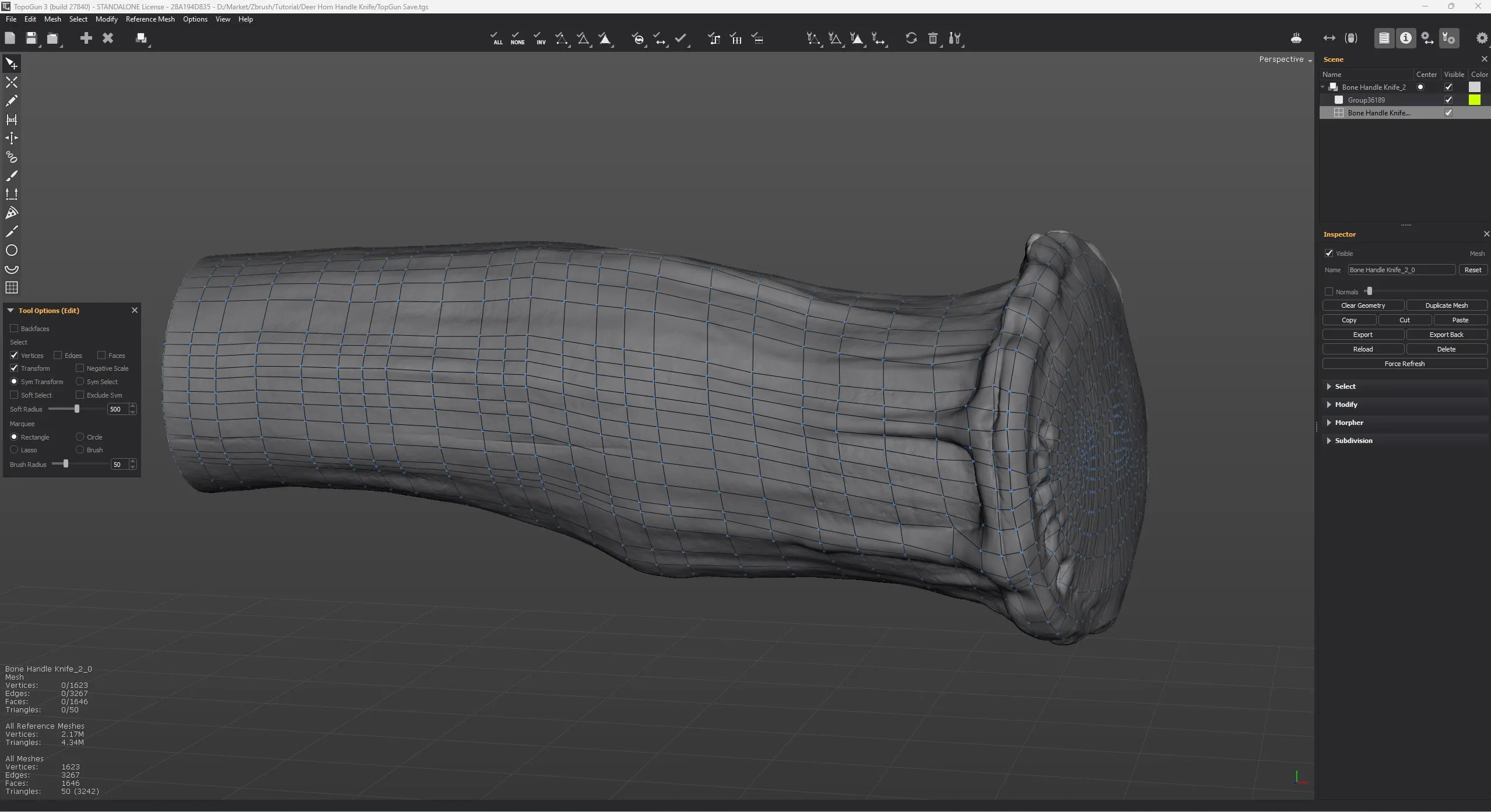 Creating Low Poly Game Ready Deer Horn Knife in Zbrush,Blender and Substance3D Painter