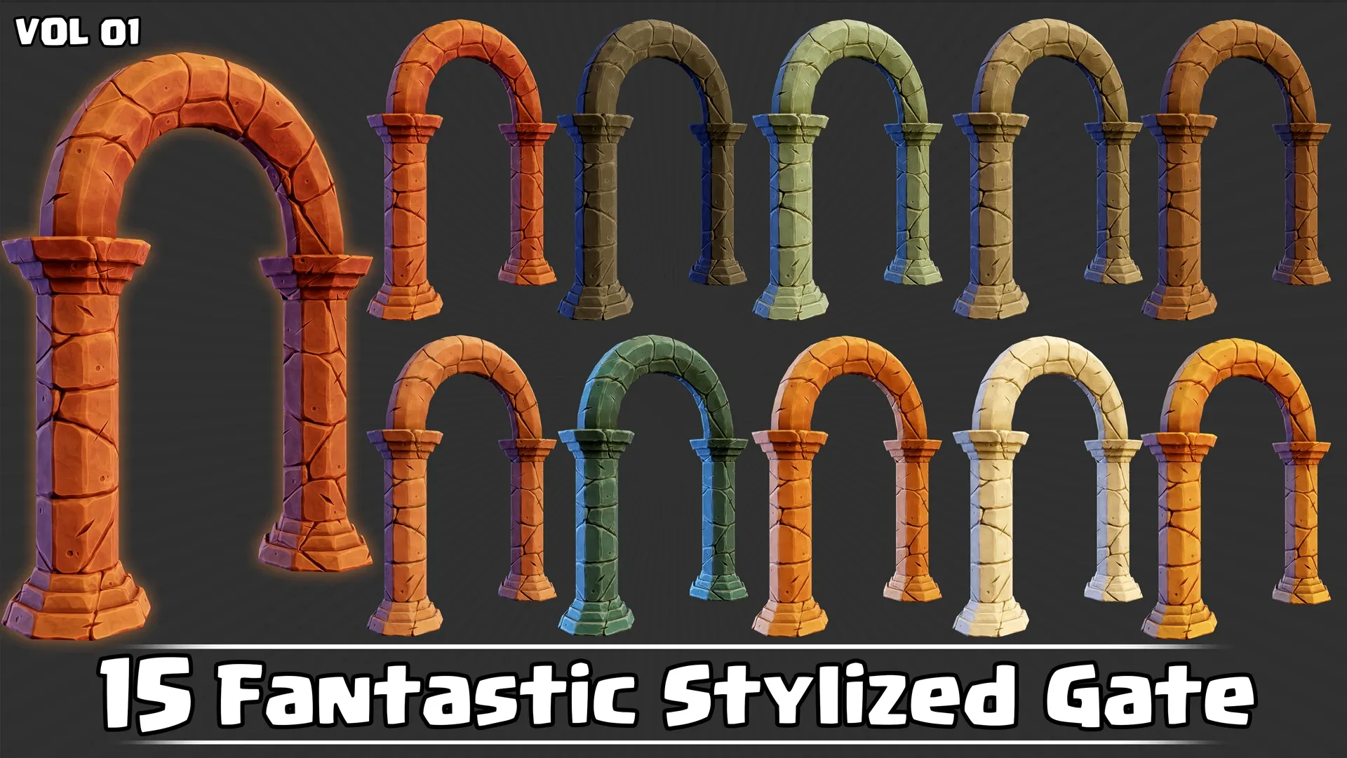 15 Fantastic Stylized Gates Game Ready VOL01