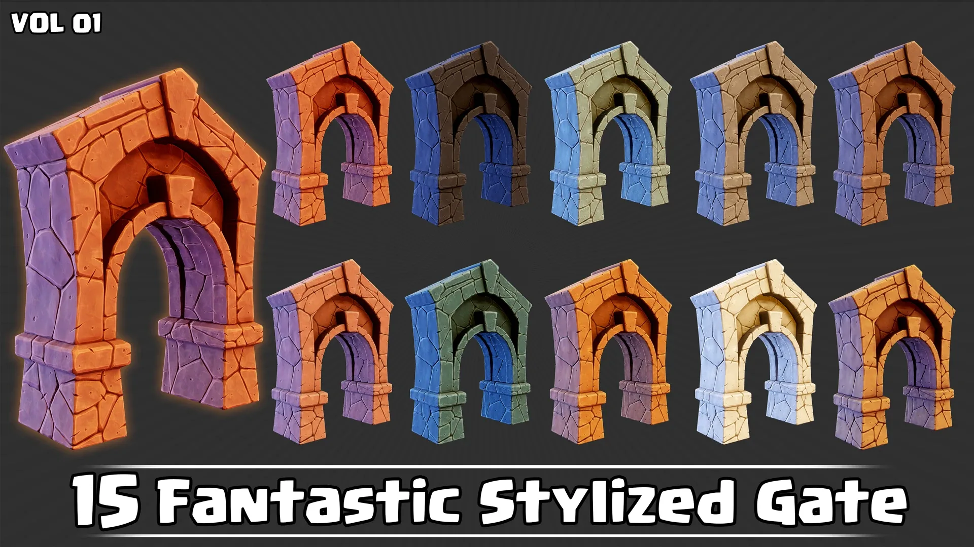 15 Fantastic Stylized Gates Game Ready VOL01