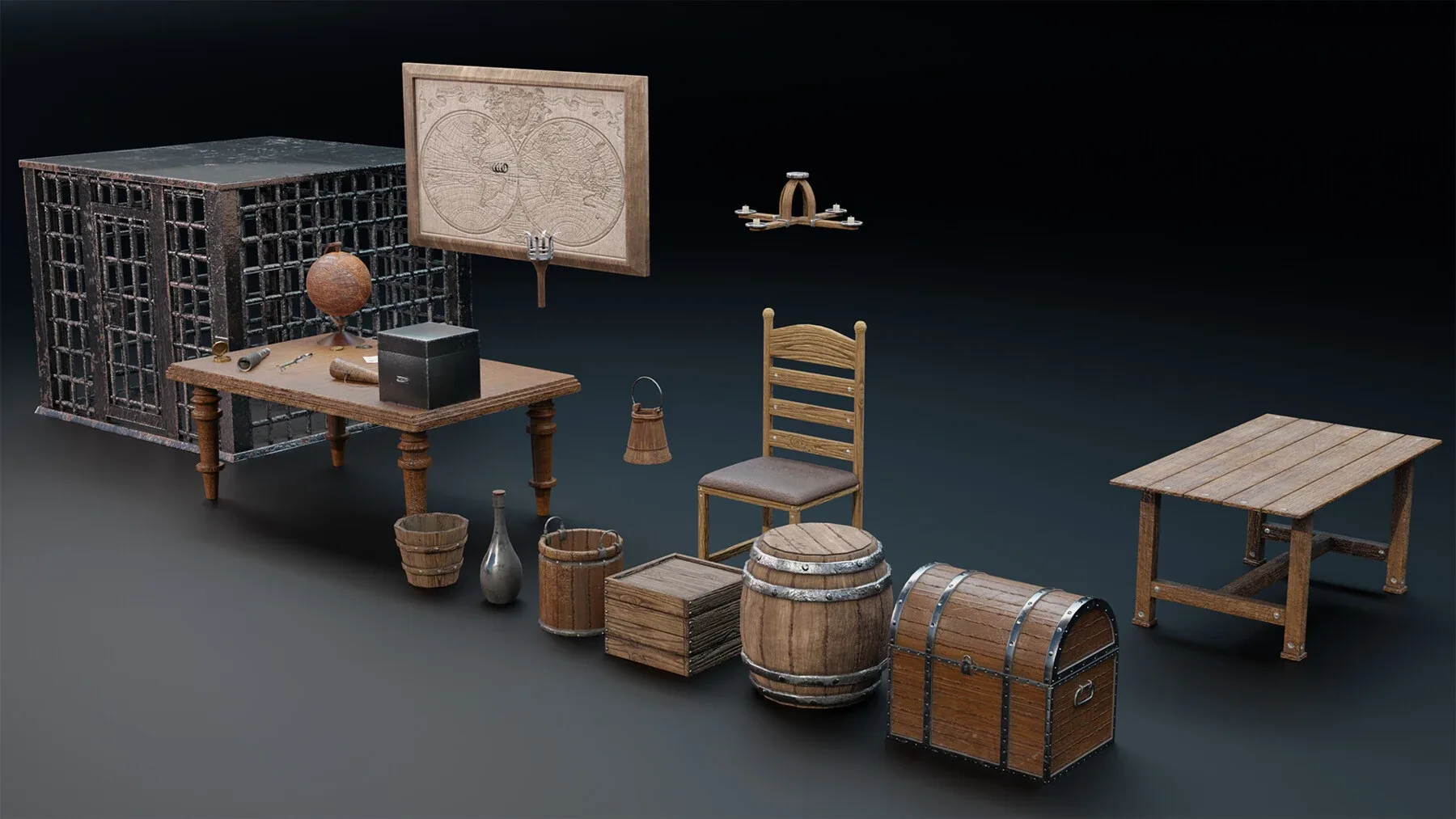 Pirate Ship with Interior, Props, Guns, and Textures - Vol 1