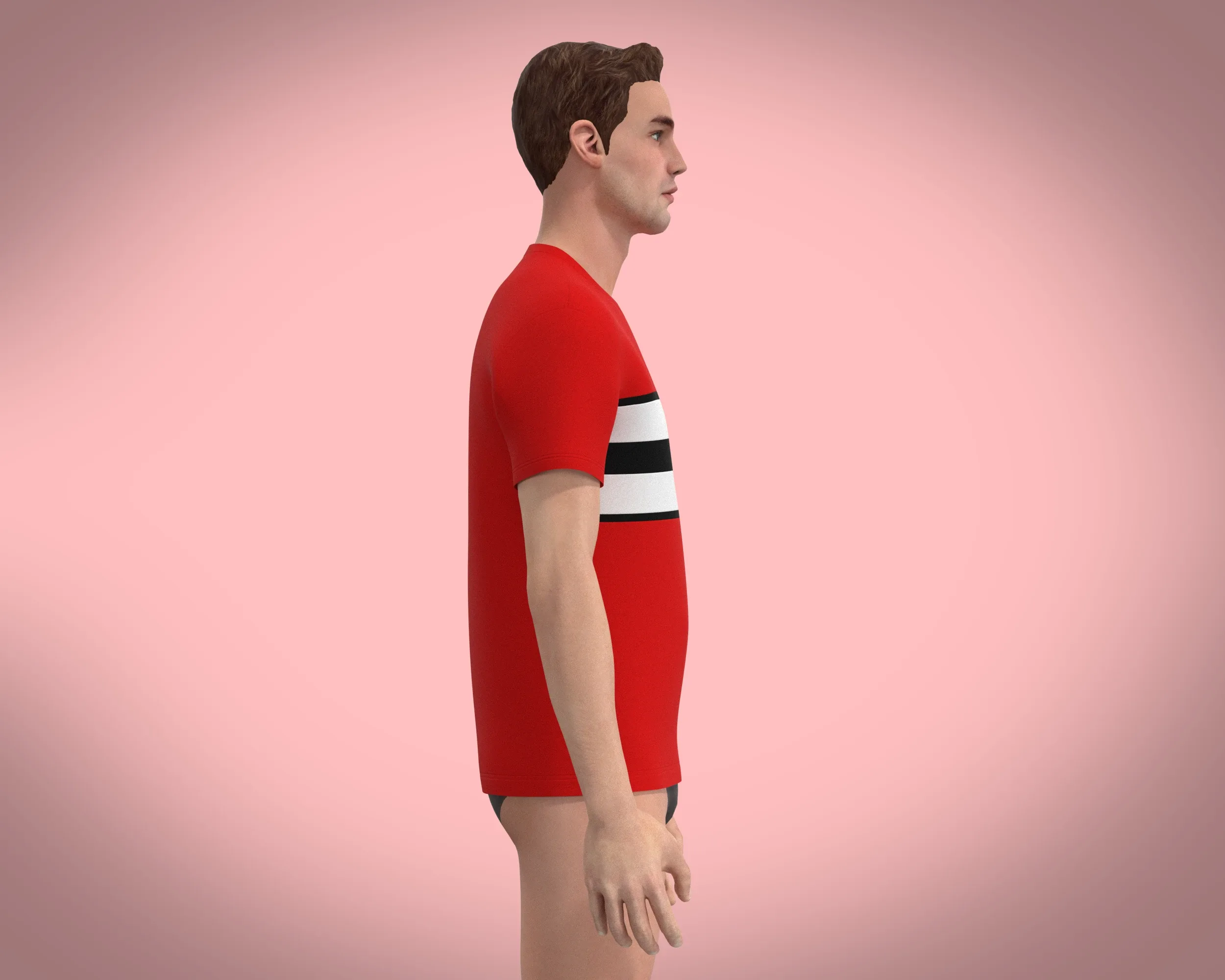 Mens Red Tshirt | Marvelous / Clo3d / obj / fbx