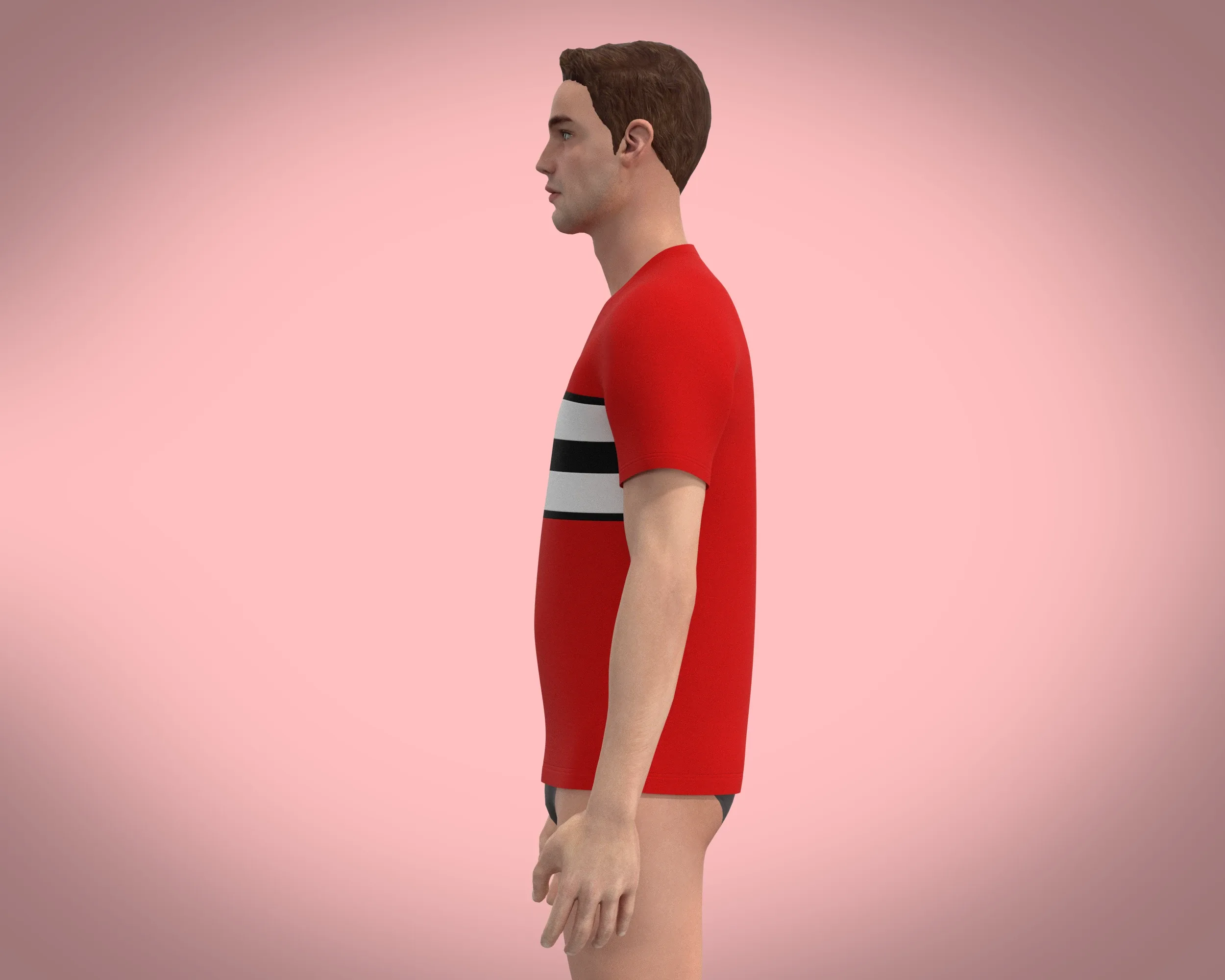 Mens Red Tshirt | Marvelous / Clo3d / obj / fbx