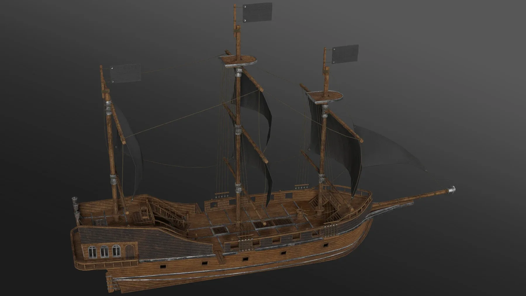 Pirate Ship with Interior - Props - Guns - Vol 2