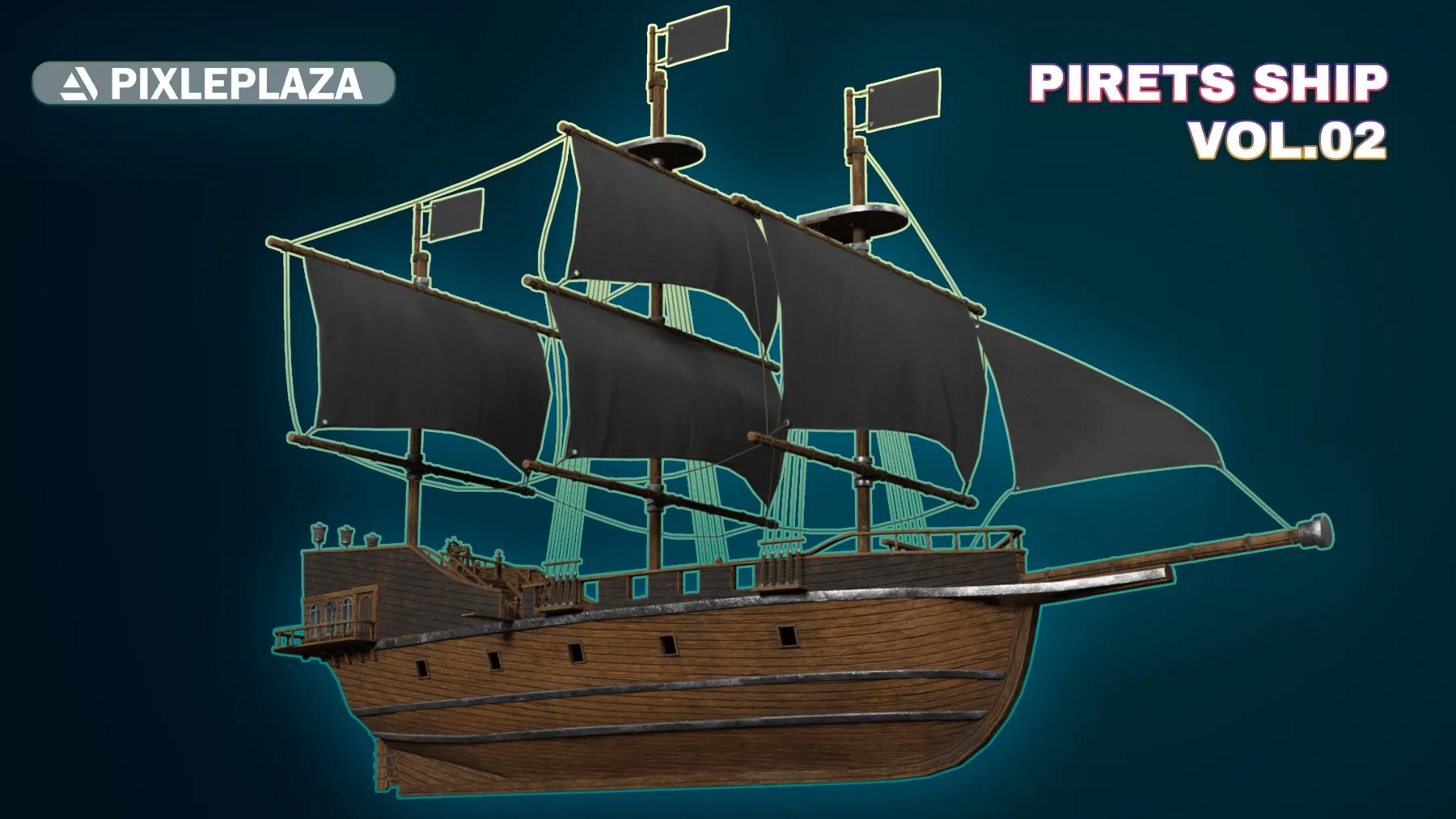 Pirate Ship with Interior - Props - Guns - Vol 2