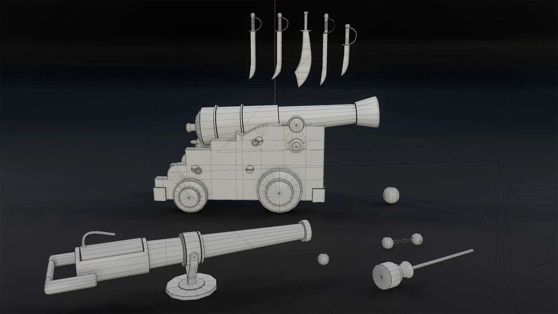 Pirate Ship with Interior - Props - Guns - Vol 2