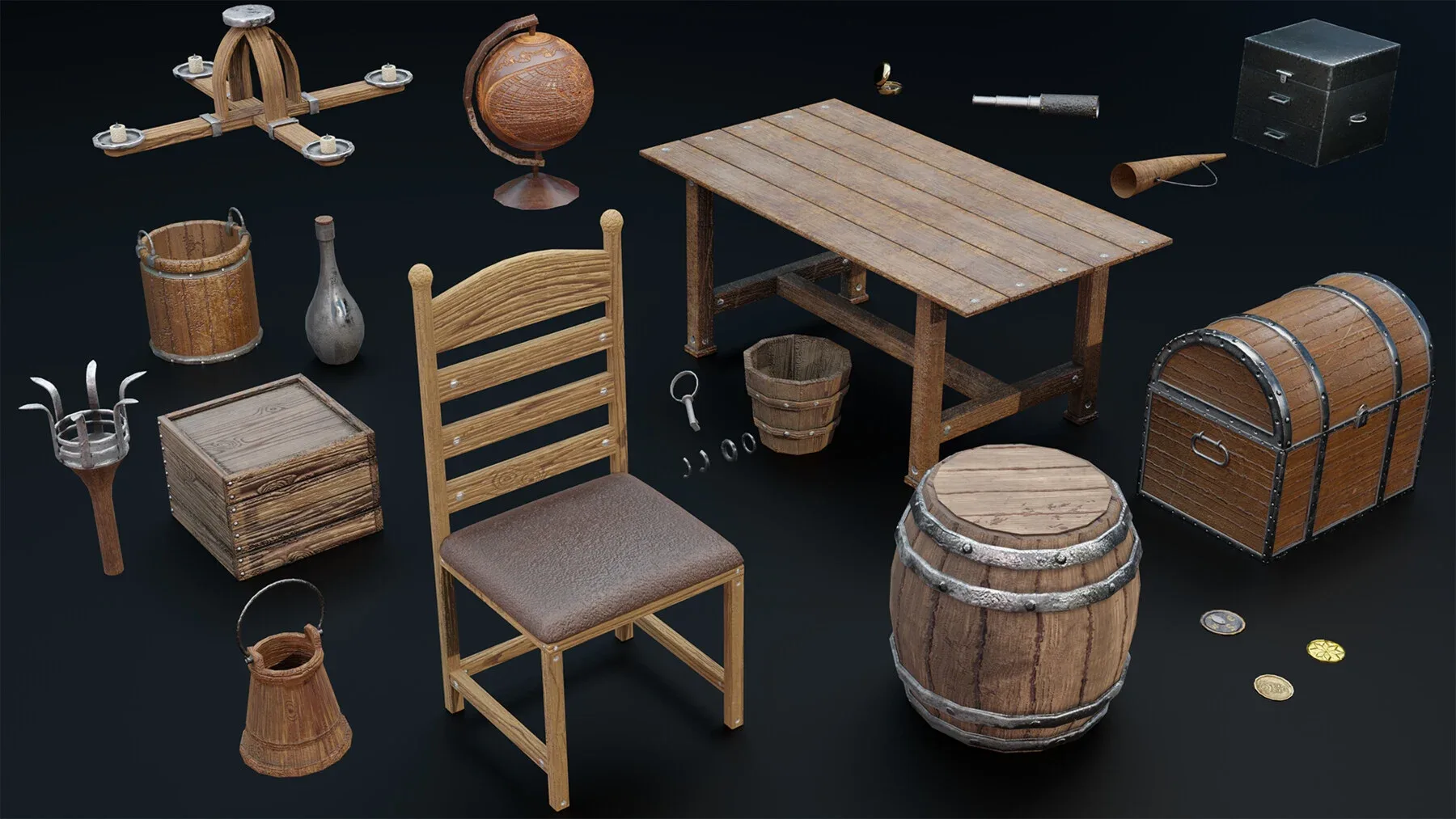 Pirate Ship with Interior - Props - Guns - Vol 2