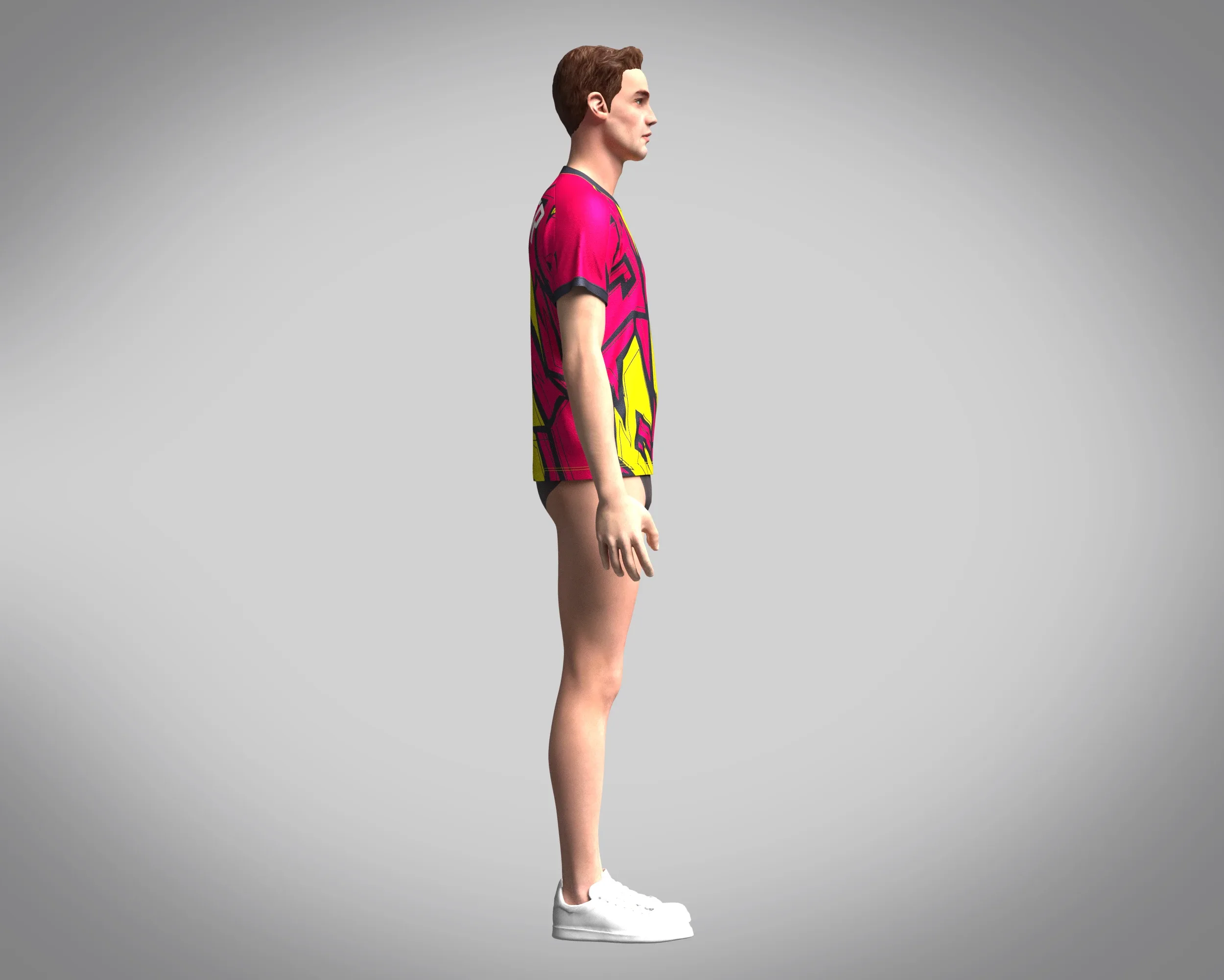 Mens Soccer Hot Pink and Yellow Jersey Player-10 | Marvelous / Clo3d / obj / fbx