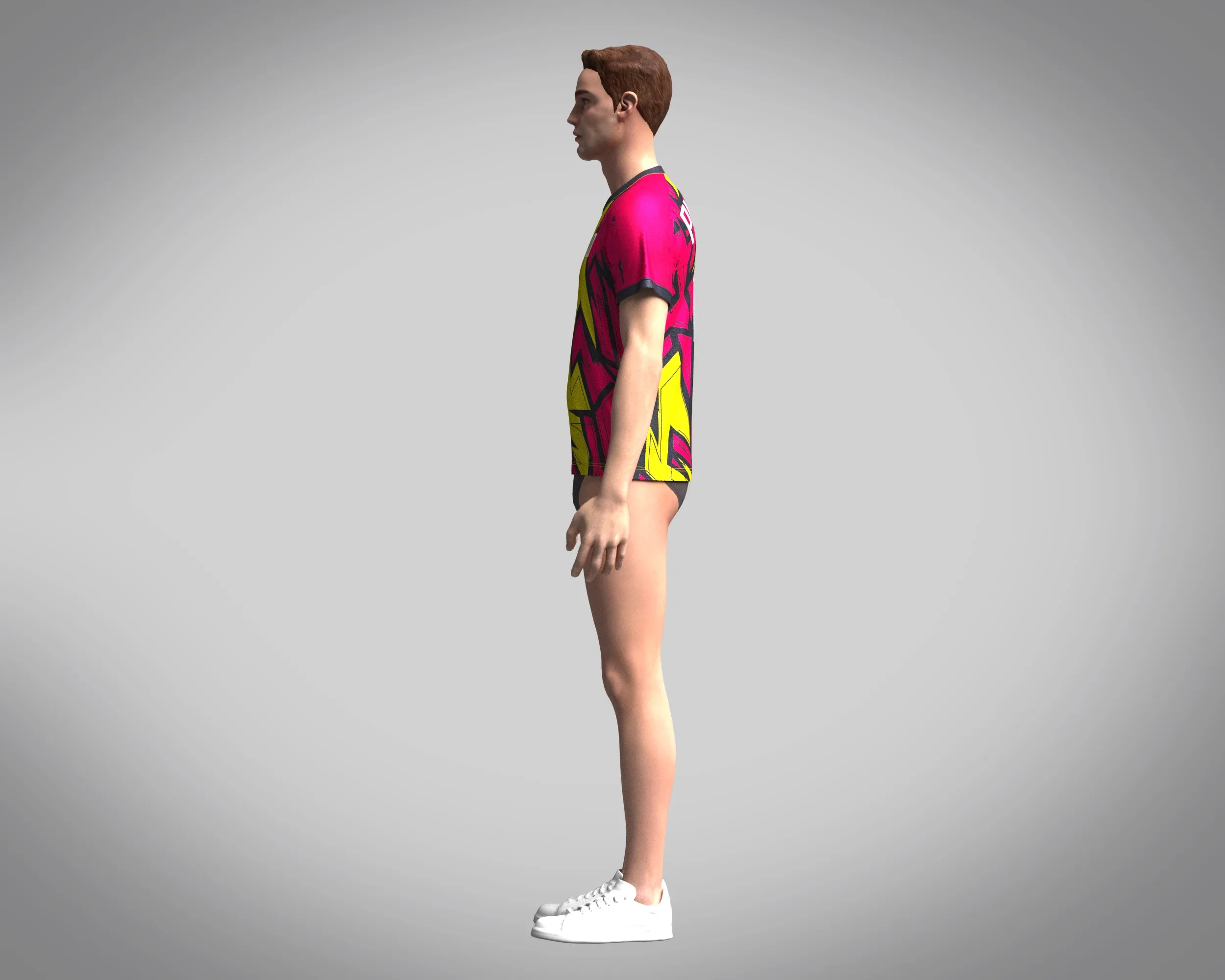 Mens Soccer Hot Pink and Yellow Jersey Player-10 | Marvelous / Clo3d / obj / fbx