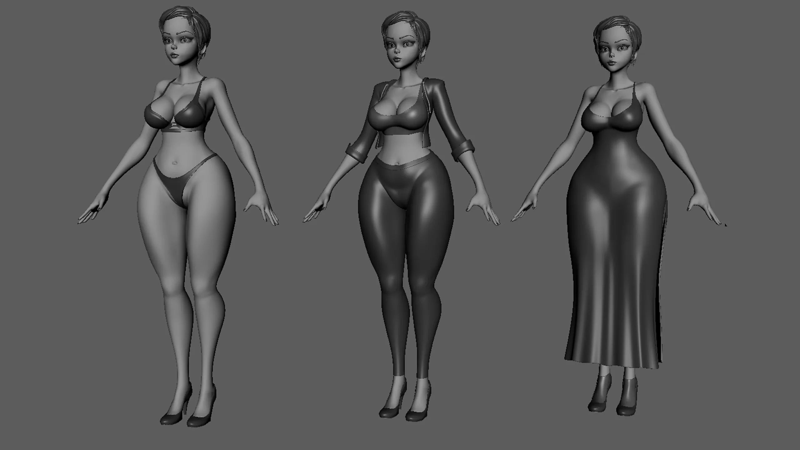 Blender -  Female Anatomy BaseMesh - Topology + UV Map