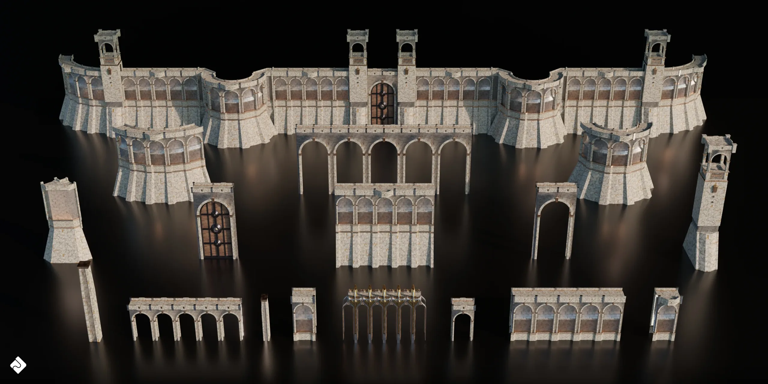 Neo Asgard - Nordic Fantasy Style Buildings And Environment Assets Blender 3D Kitbash Pack