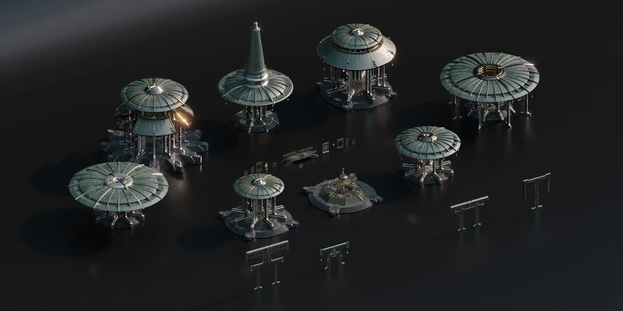 Sacred Temples - Asian Styled Buildings And Environment Assets Blender 3D Kitbash Pack