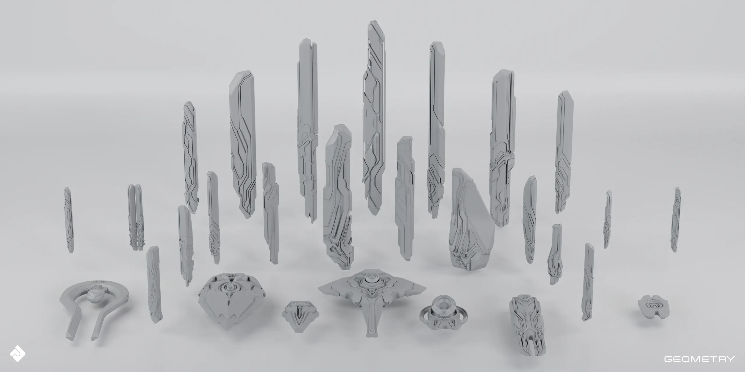 Epic Sci-Fi - Hard Surface Sci Fi Buildings And Environment Assets Blender 3D Kitbash Pack