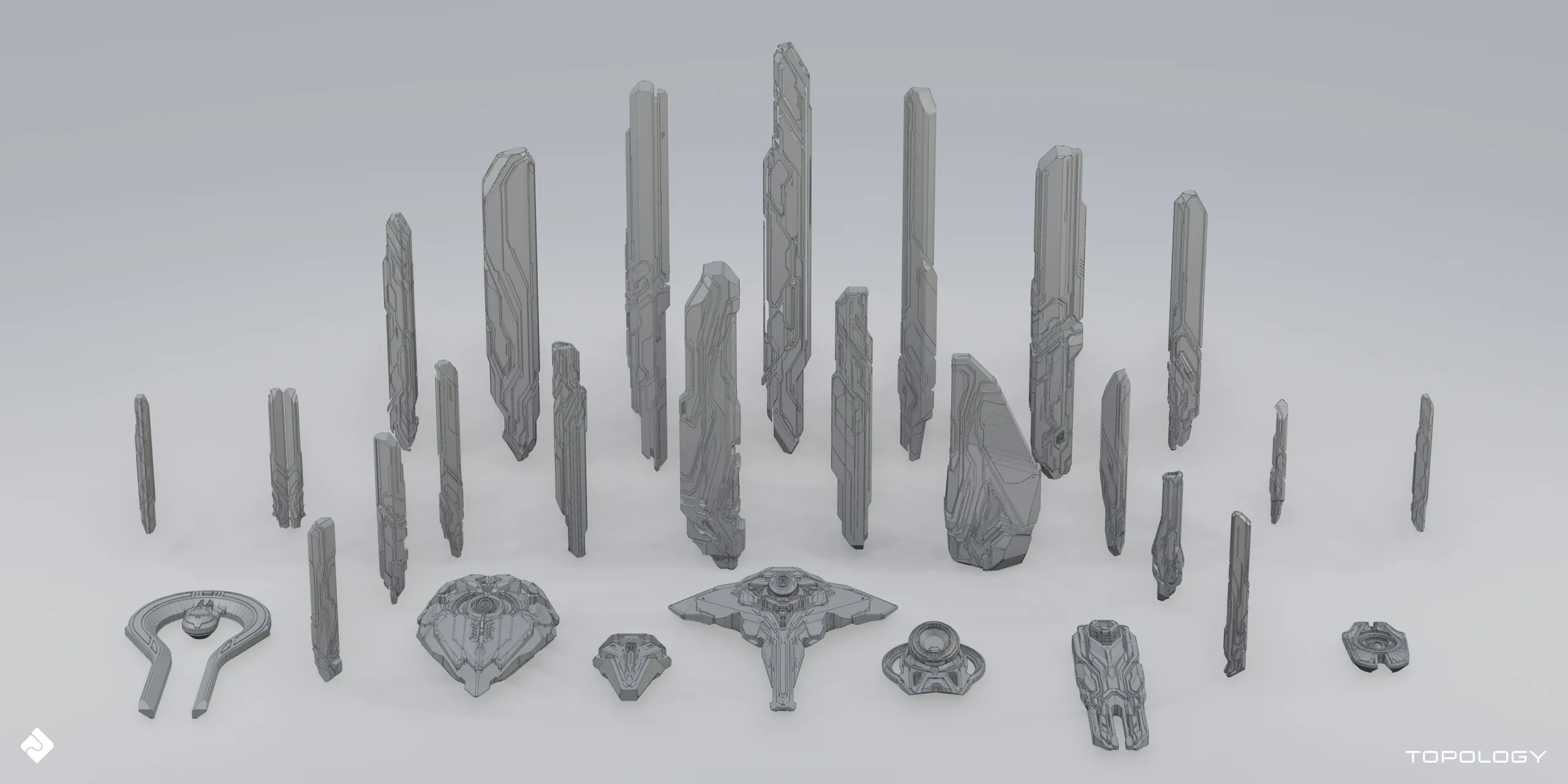 Epic Sci-Fi - Hard Surface Sci Fi Buildings And Environment Assets Blender 3D Kitbash Pack