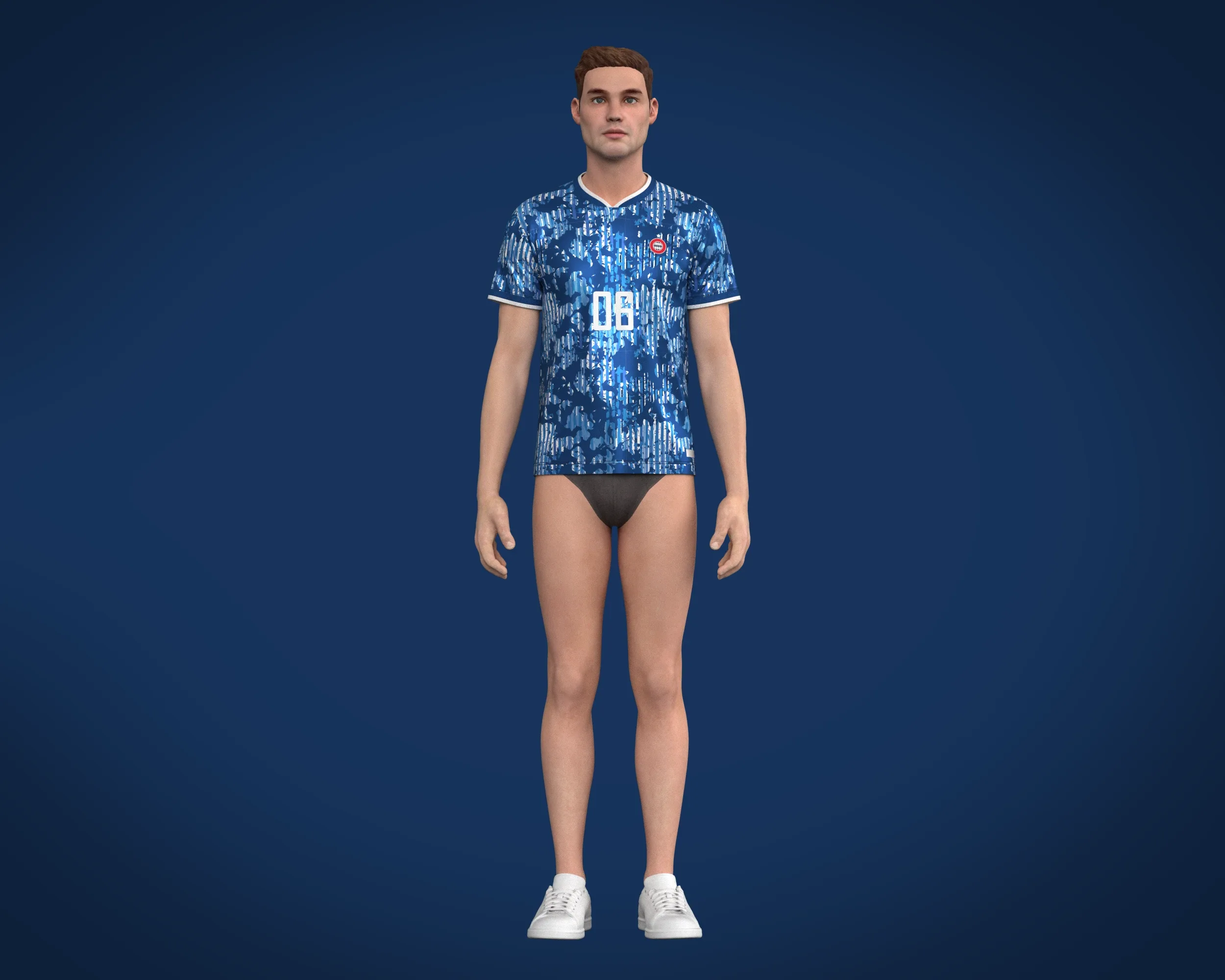 Soccer Blue Sports Jersey Player-06 | Marvelous / Clo3d / obj / fbx