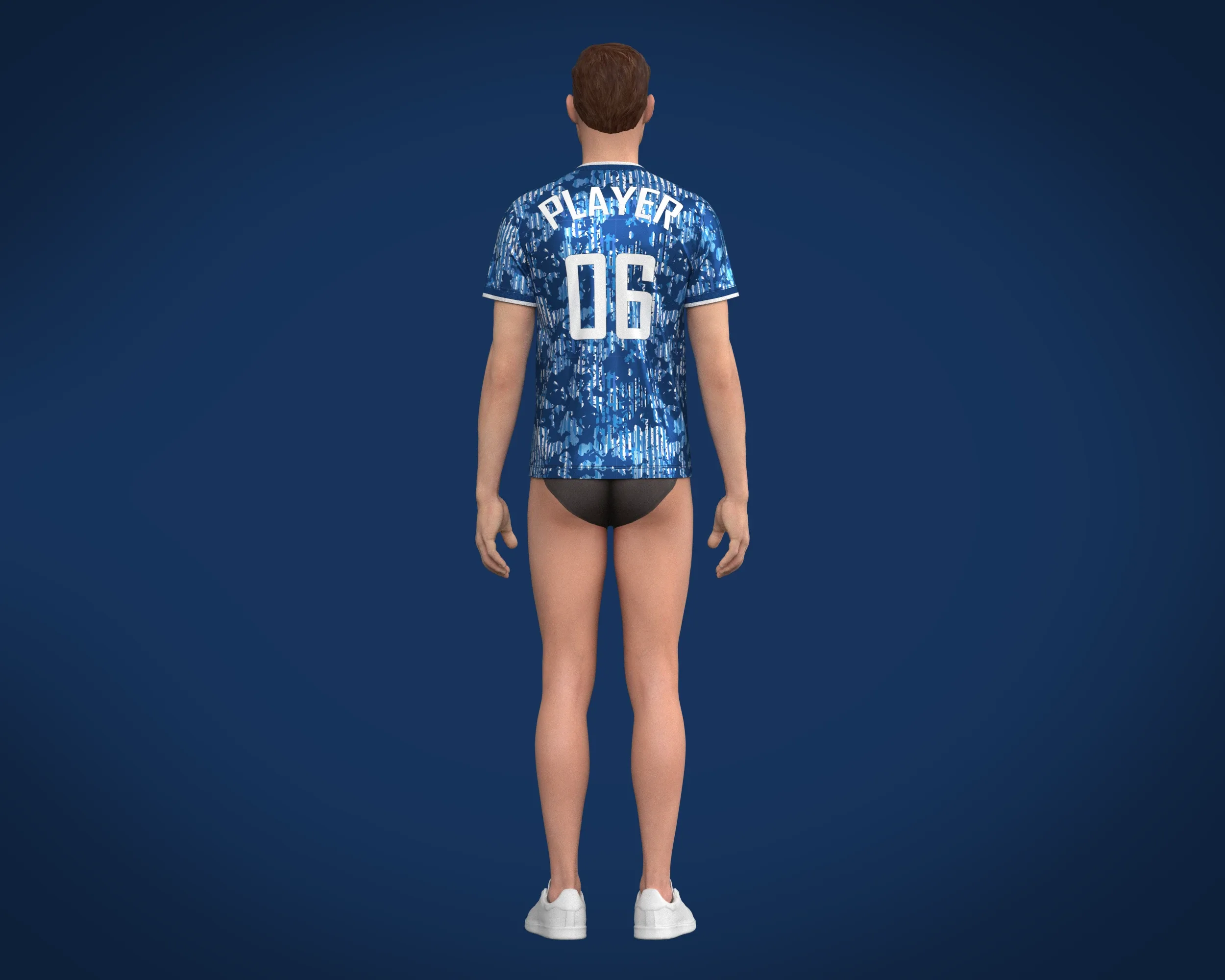 Soccer Blue Sports Jersey Player-06 | Marvelous / Clo3d / obj / fbx