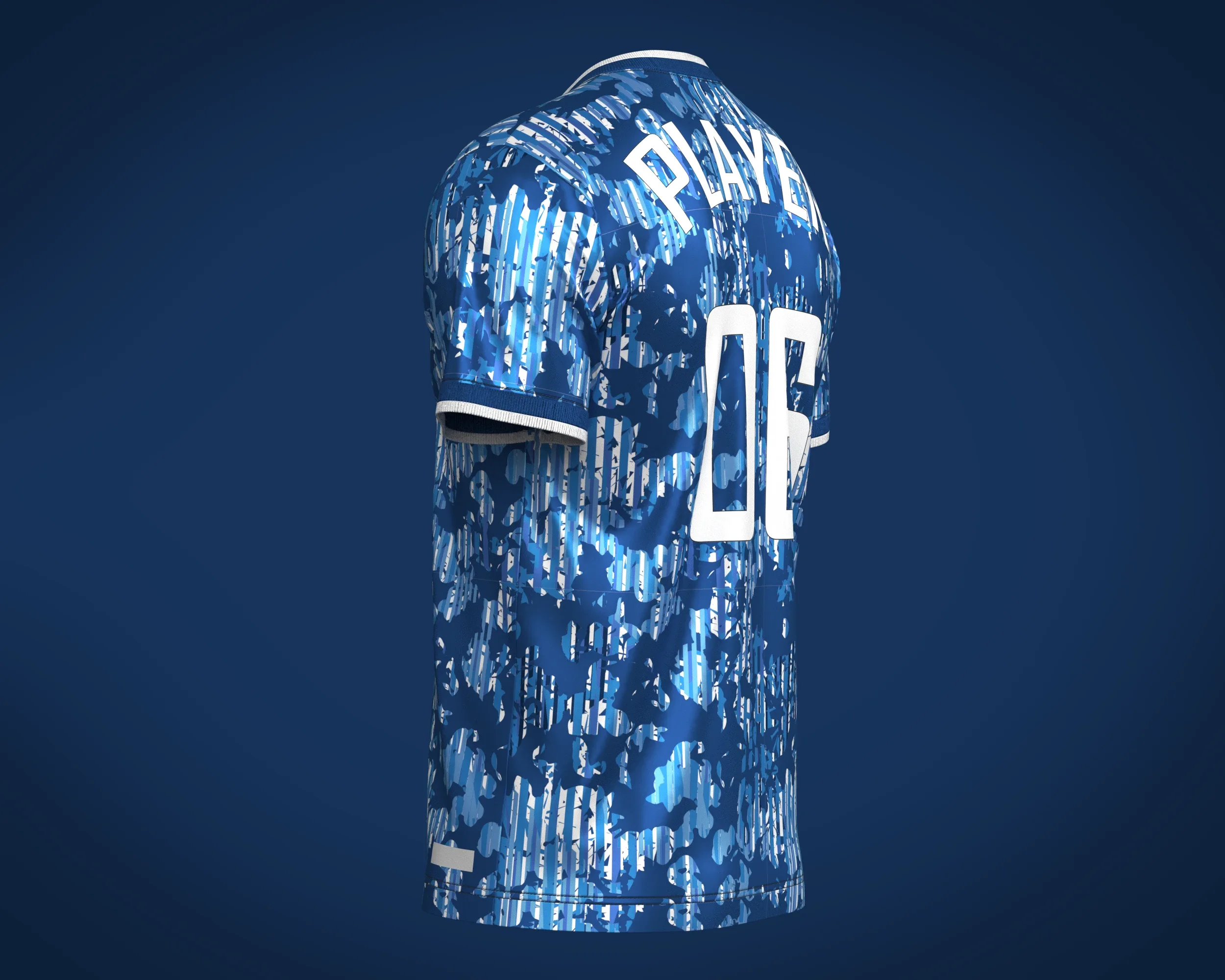 Soccer Blue Sports Jersey Player-06 | Marvelous / Clo3d / obj / fbx