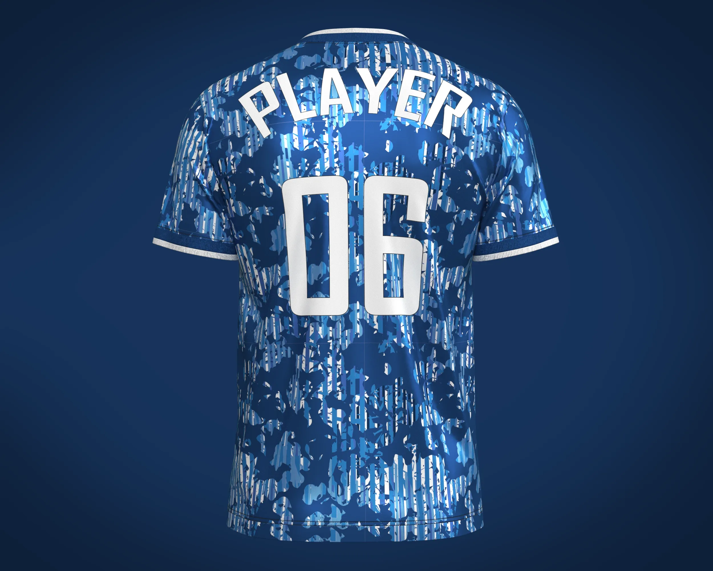 Soccer Blue Sports Jersey Player-06 | Marvelous / Clo3d / obj / fbx