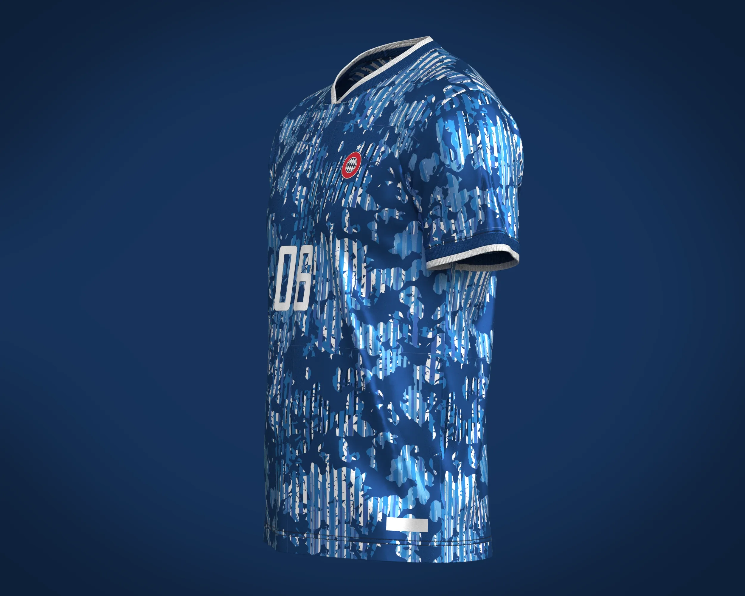 Soccer Blue Sports Jersey Player-06 | Marvelous / Clo3d / obj / fbx