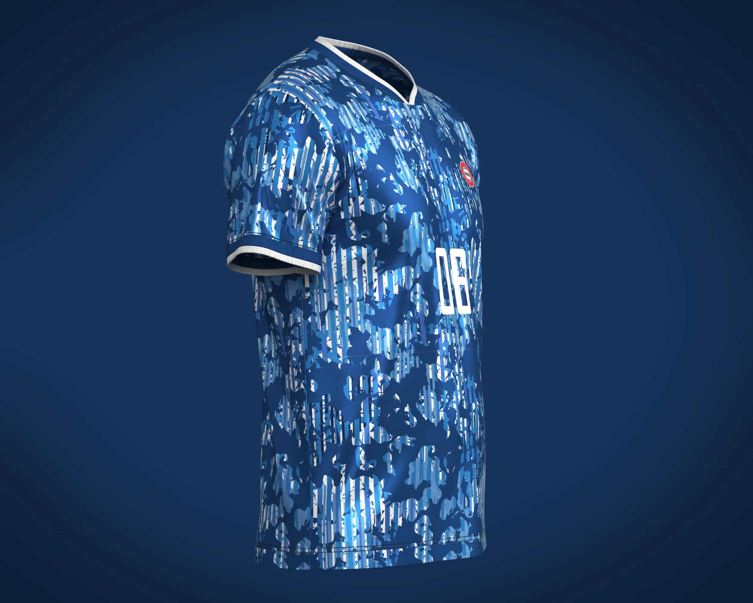 Soccer Blue Sports Jersey Player-06 | Marvelous / Clo3d / obj / fbx