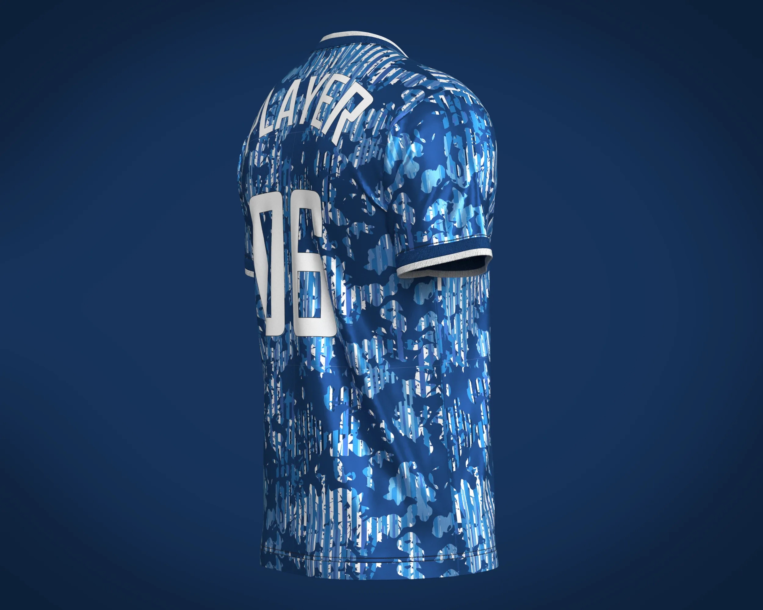 Soccer Blue Sports Jersey Player-06 | Marvelous / Clo3d / obj / fbx