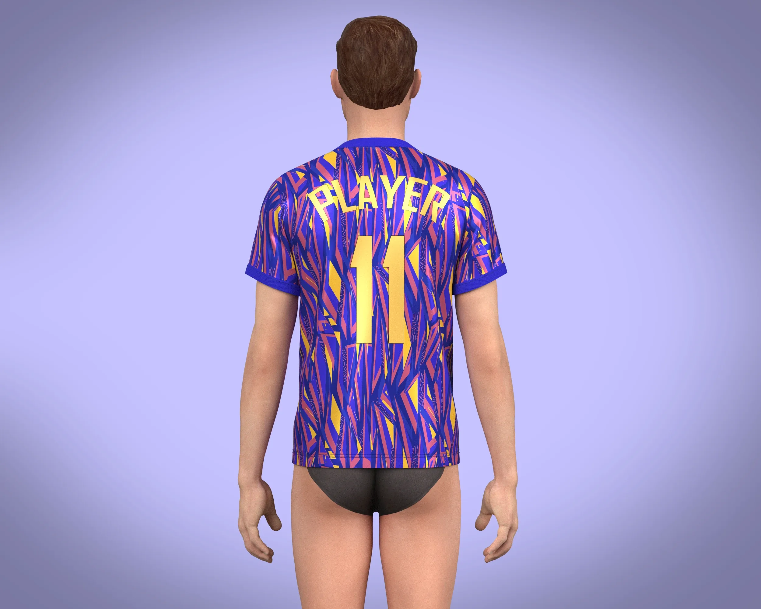 Soccer Sports Blue Jersey Player 11 | Marvelous / Clo3d / obj / fbx